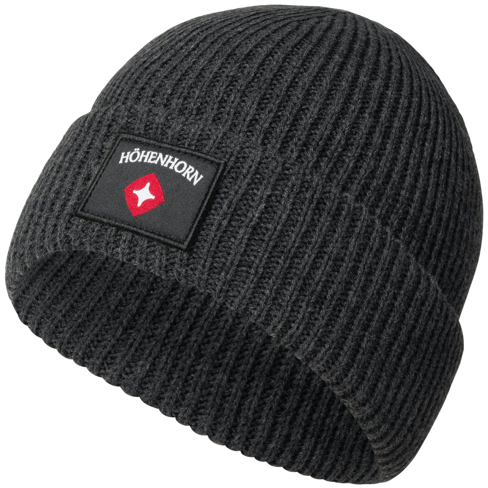 Höhenhorn Beanie Ronce Knitted Beanie Unisex Herren Damen Mütze Wintermütze Strickmütze Dunkelgrau