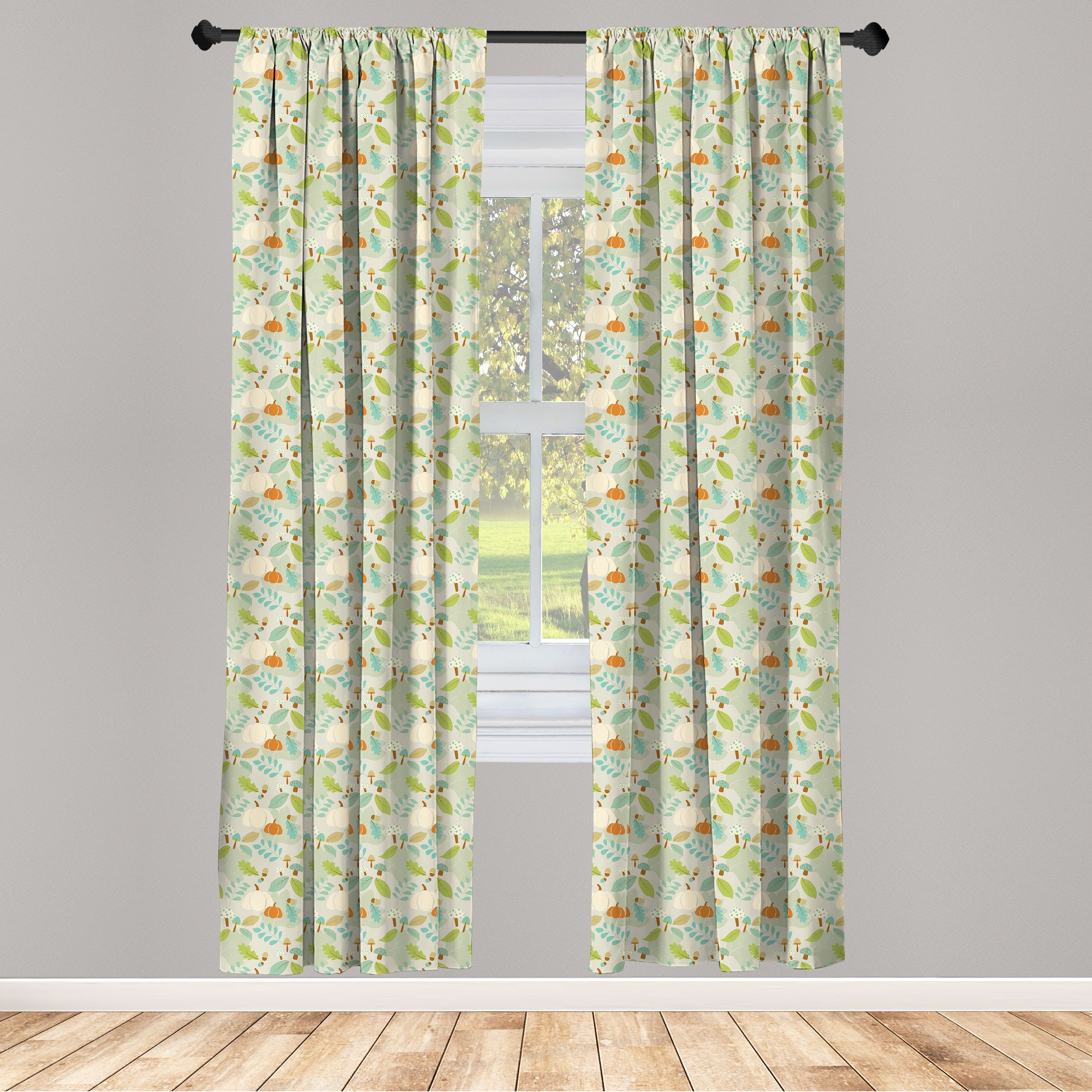 Gardine Vorhang für Wohnzimmer Schlafzimmer Dekor, Abakuhaus, Microfaser, Botanisch Herbst Gepunktete Pilze