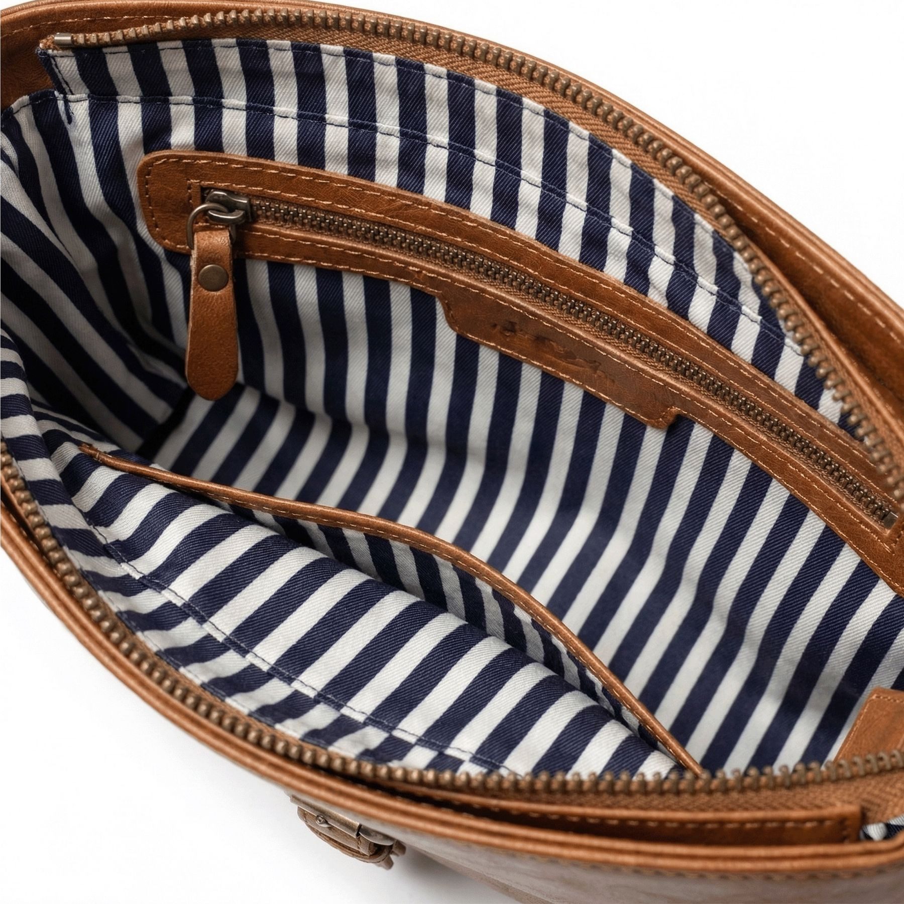 SID & VAIN Umhängetasche YALE Umhängetasche Cross-Body Bag echt Leder, Ledertasche Schultertasche Damen Messenger Bag braun – Bild 5 von 5