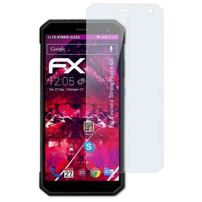 atFoliX Schutzfolie Panzerglasfolie für Evolveo StrongPhone G6 Ultradünn und superhart
