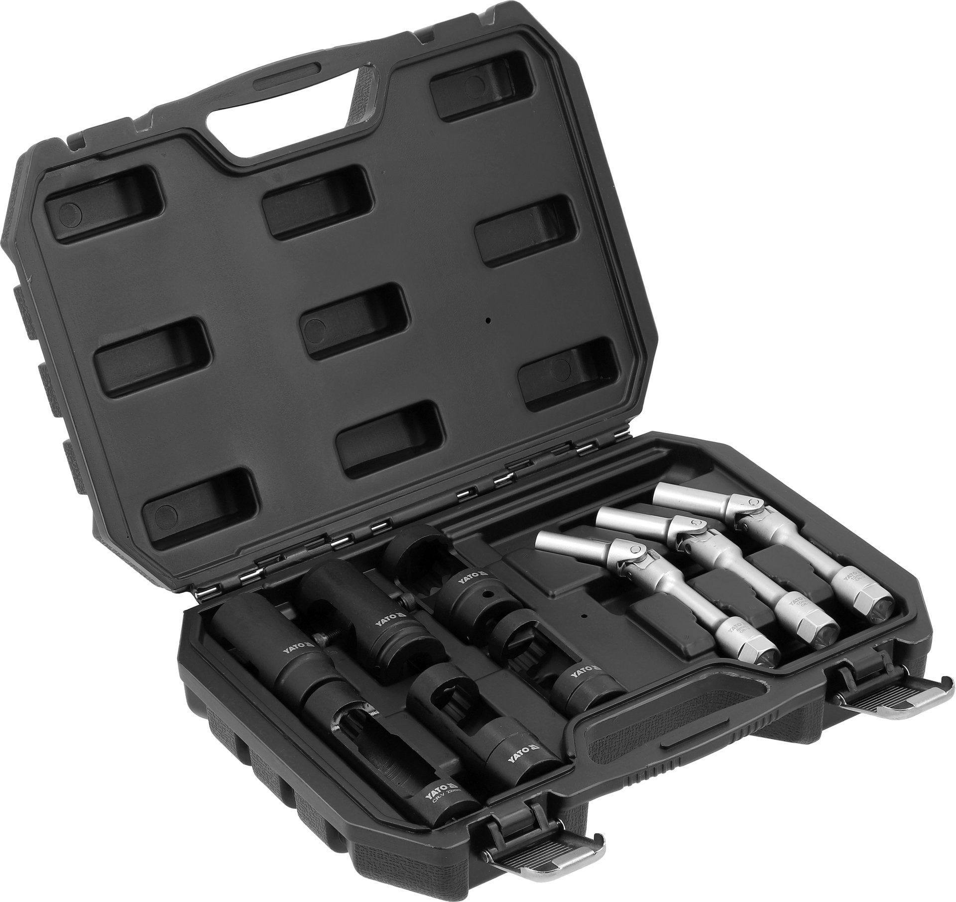 Yato Zündkerzenschlüssel Glühkerzenschlüssel, Einspritzdüsen Stecknuss SET 3/8", 1/2“ 9-teilig