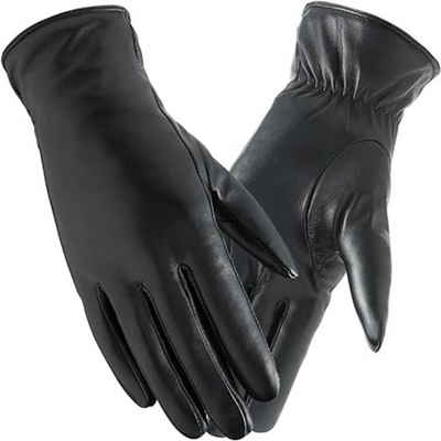 HEYHIPPO Lederhandschuhe Winter-Lederhandschuhe für Damen, (mit Kaschmir gefütterte Touchscreen-Handschuhe zum Schreiben von SMS) hochwertige Thermohandschuhe aus weichem Schaffell