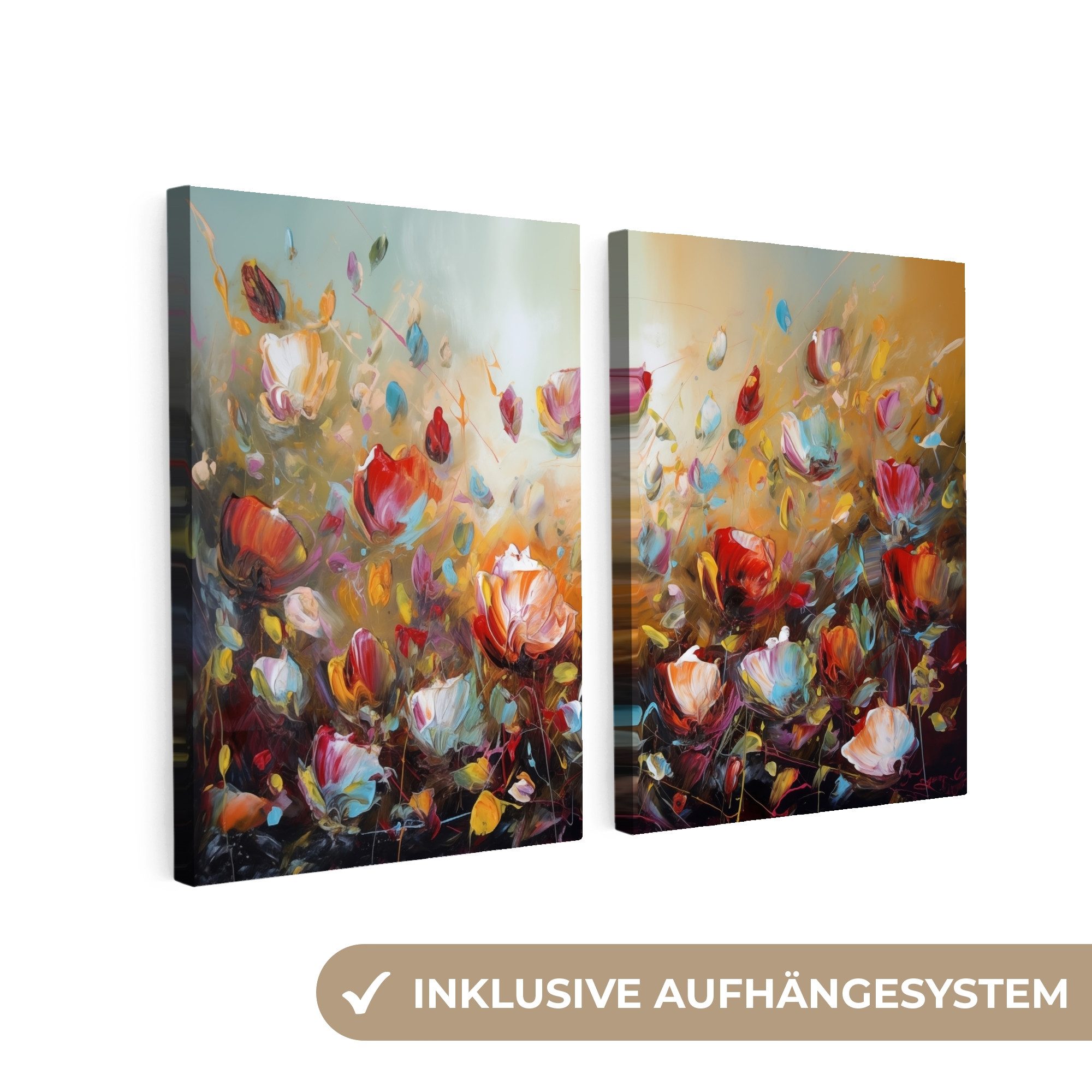 MuchoWow Leinwandbild Blumen - Abstrakt - günstig online kaufen