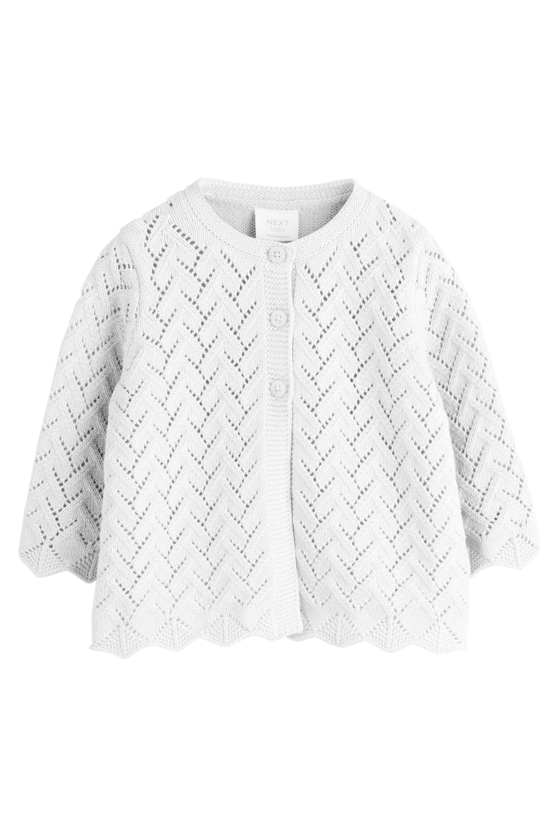 Next Strickjacke Strickjacke mit Lochmuster für Babys (1-tlg)