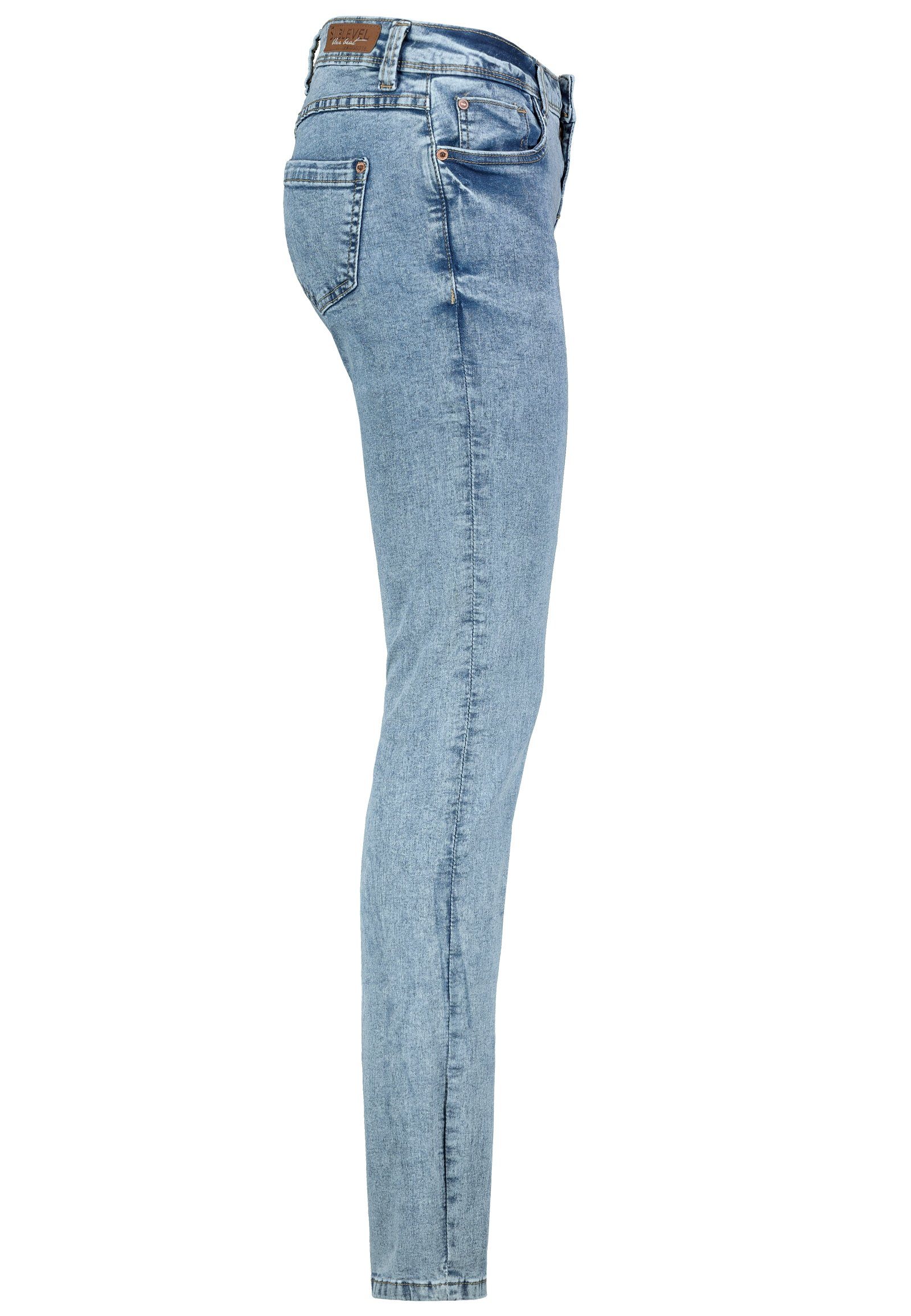 SUBLEVEL Slim-fit-Jeans Sublevel Damen Denim Hose Hose Slim Fit Jeanshose Röhre Hellblau Stretch Jeans