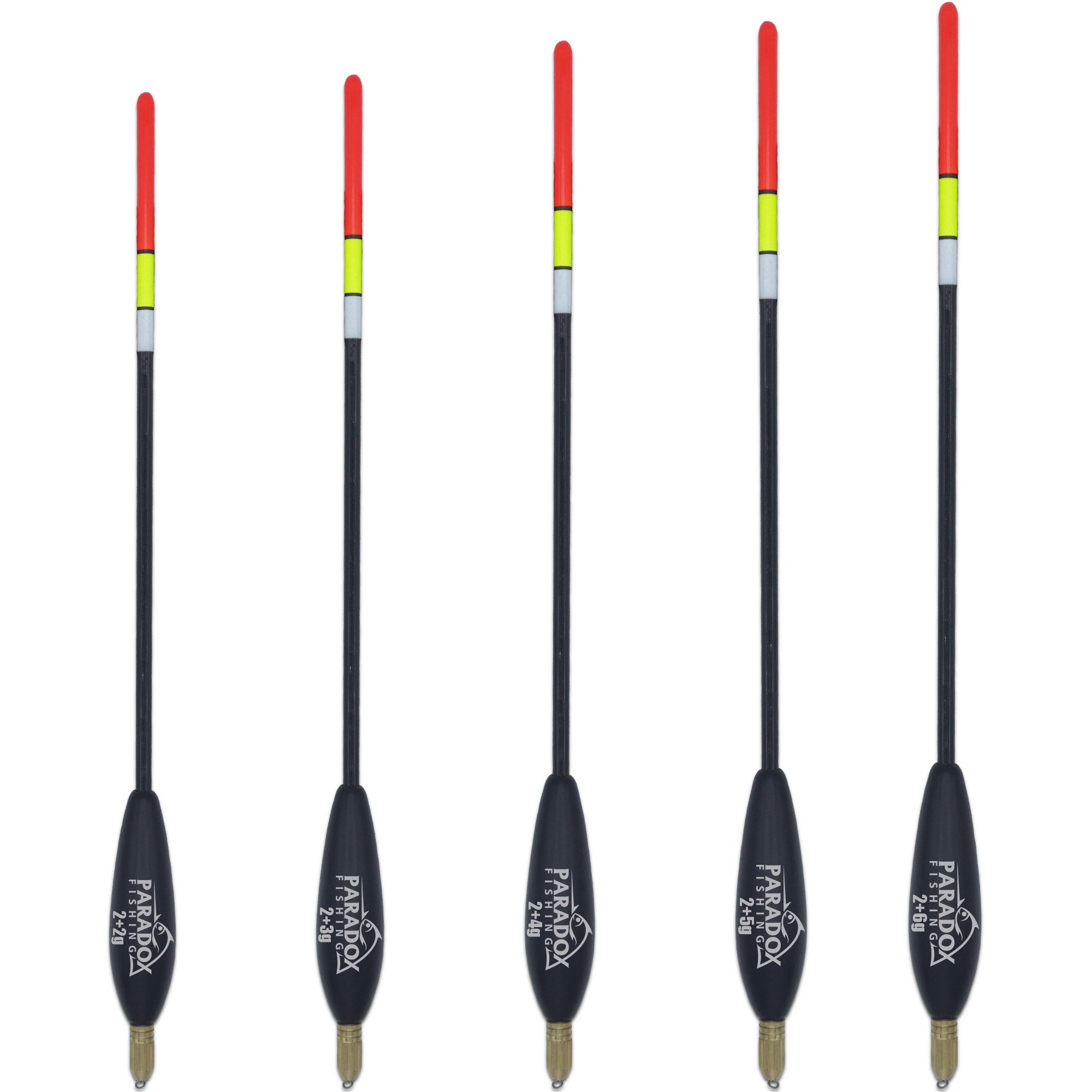 Paradox Fishing Friedfischpose Waggler Set 2g-6g, (2g vorgebleit), Posen Angeln, um 0,4g anpassbar