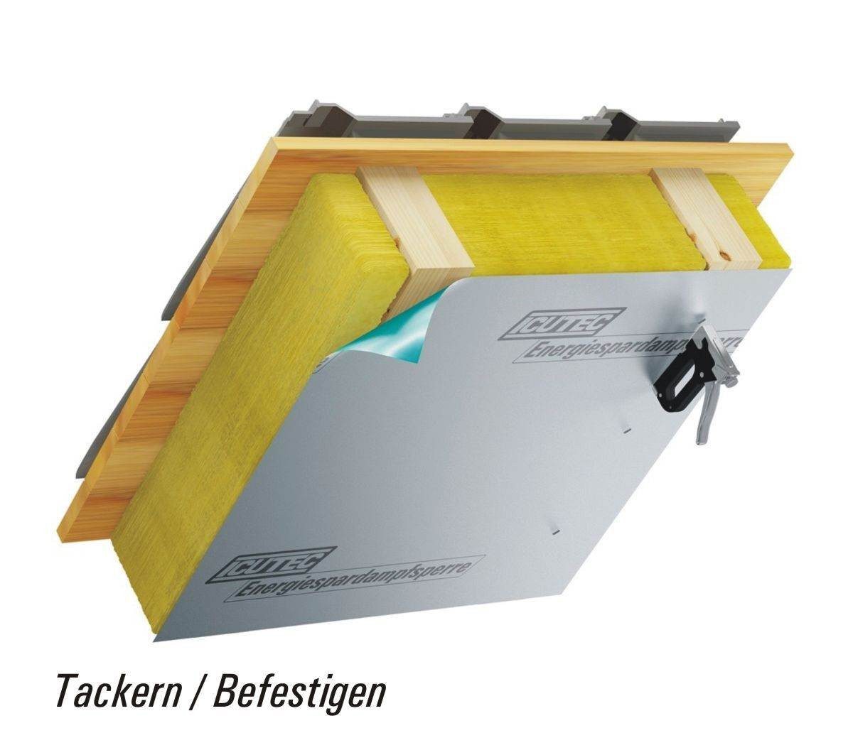 ICUTEC Dampfbremsfolie ICUTEC Energiespardampfsperre 50 qm, 2 x 25 m, sd >= 100 m, 3-lagig, Kleben, robust, verarbeitungsfreundlich, luftdicht, Brandschutzklasse E