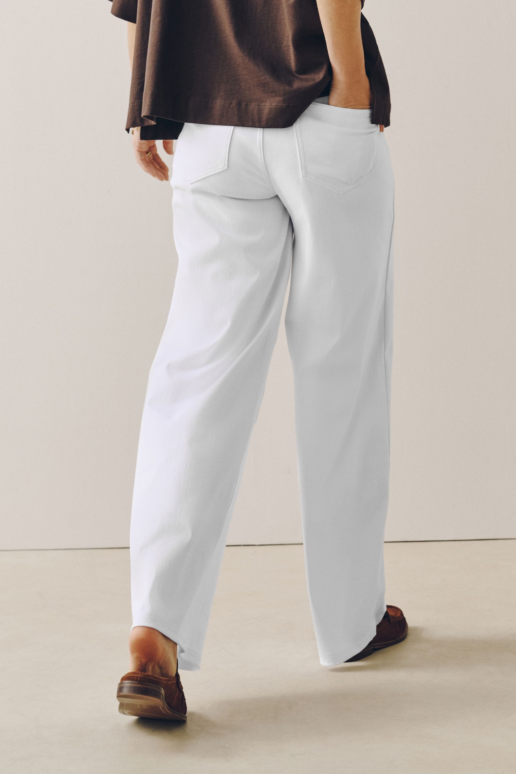 Next Jeansleggings Denim-Hose aus Jersey mit weitem Bein (1-tlg)