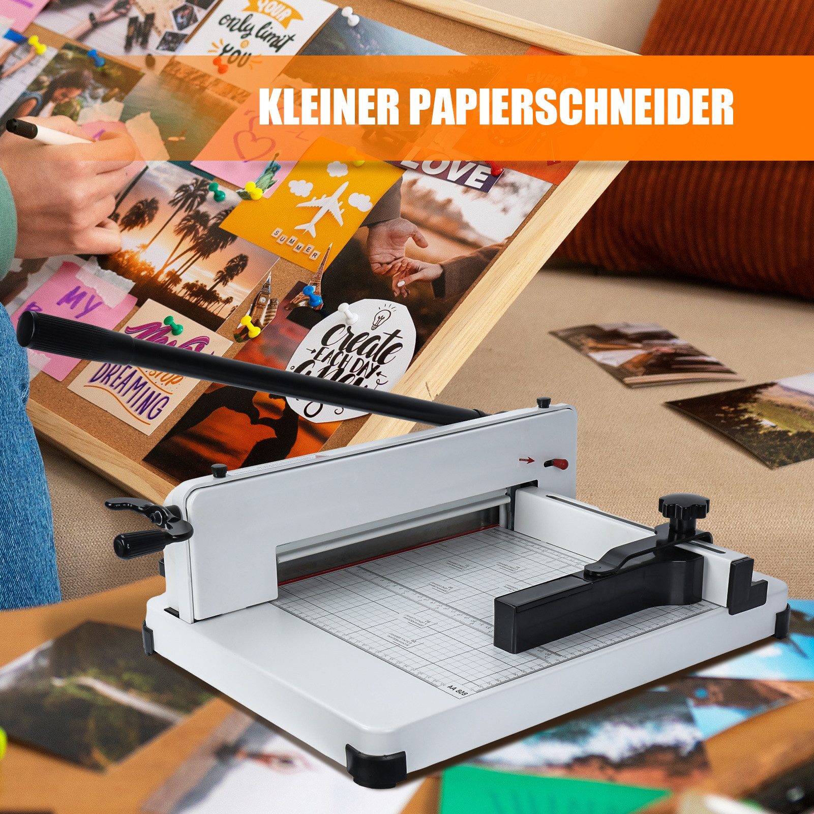 Rutaqian Papierschneidegerät Papierschneider,A4, 400 Blatt Schneidleistung,Hebelschneider, für Papier mit einer Dicke von 0.1-40mm, Paper Width: 315mm