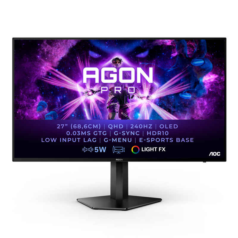AOC AG276QZD Gaming-Monitor (67,3 cm/27 ", 2560 x 1440 px, QHD, 0,03 ms Reaktionszeit, 240 Hz, OLED)
