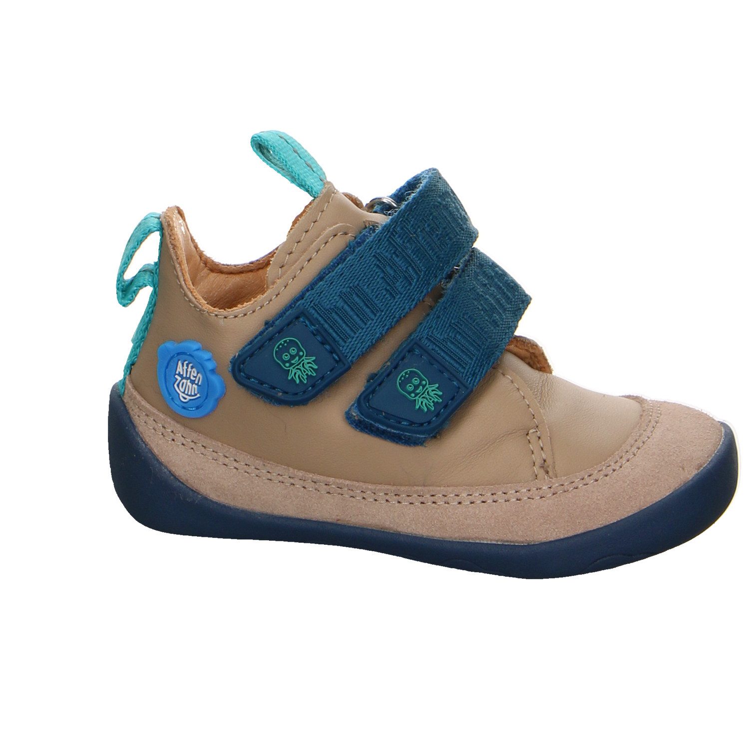 Affenzahn Fond Of Buddy Forever Leder Klettlauflern Jungen beige Lauflernschuh