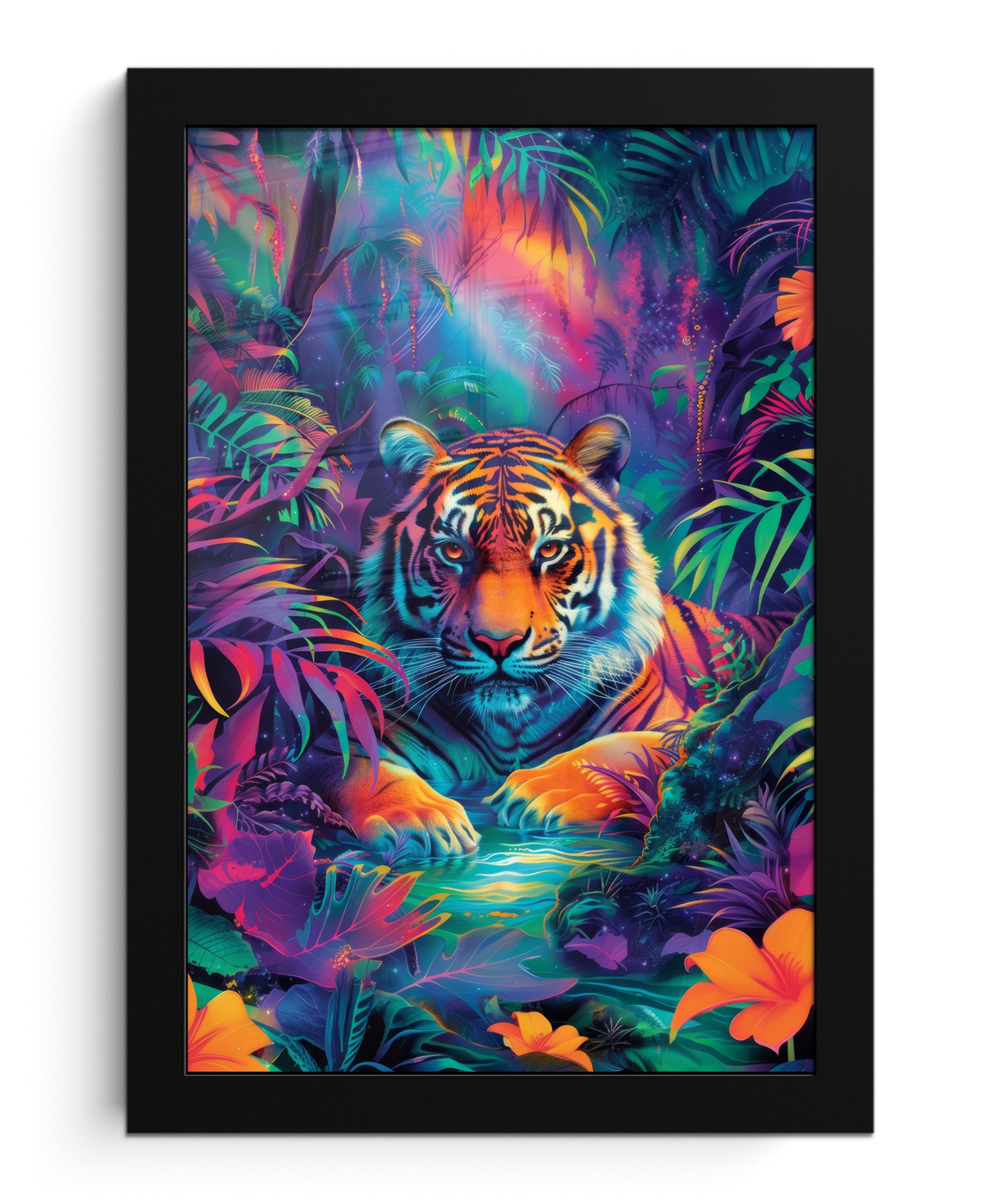 Poster Tiger - Tier - Dschungel - Farbenfroh