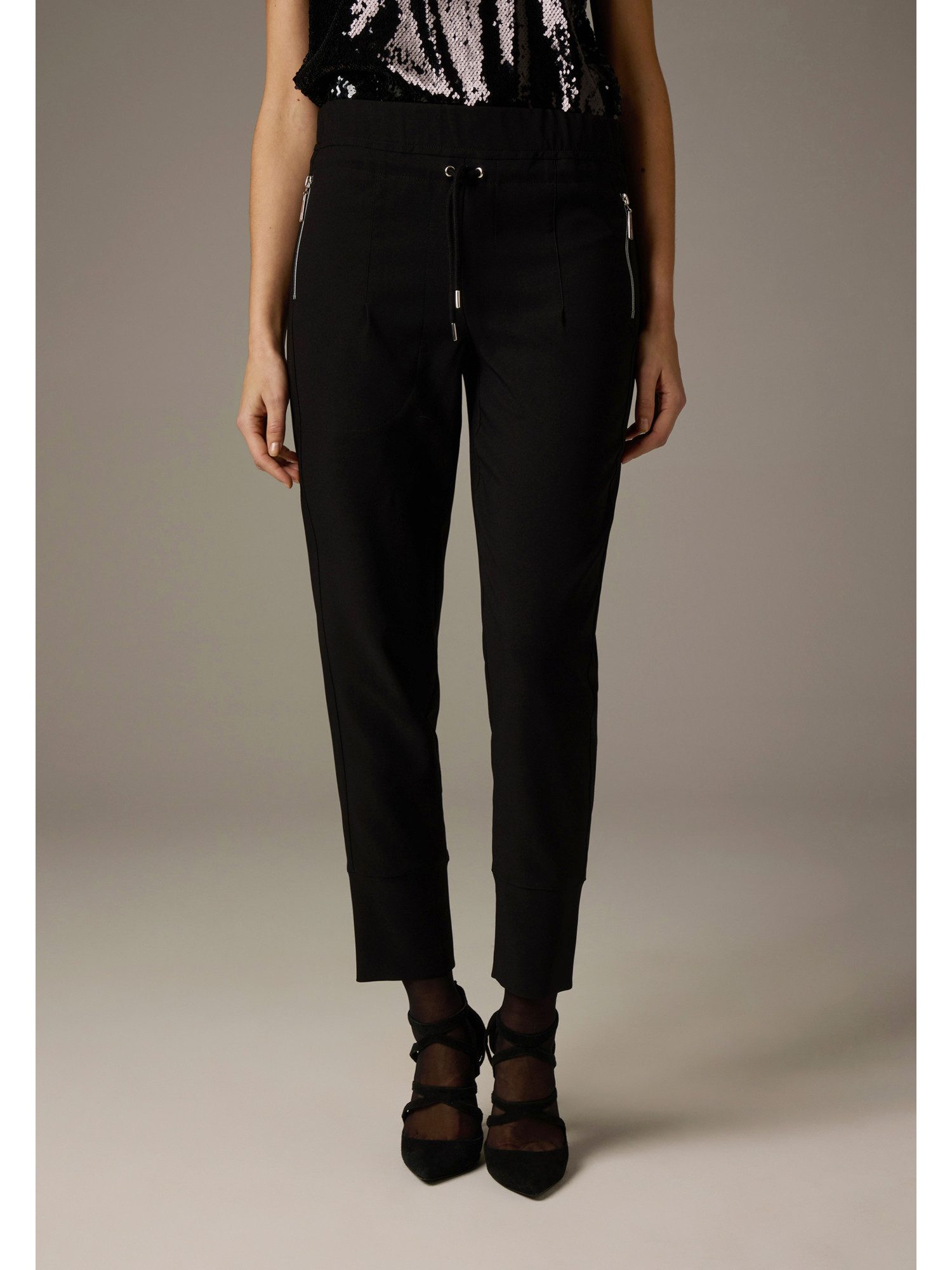 MORE&MORE Stoffhose coole, schwarze Jogginghose