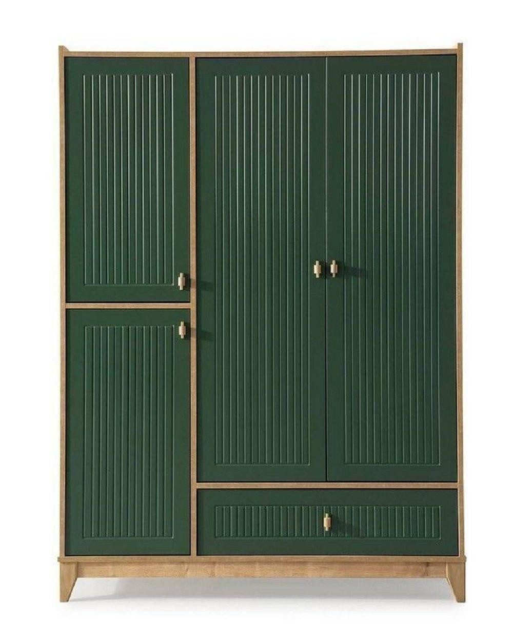 JVmoebel Kleiderschrank Grüner Kleiderschrank aus Holz für das Kinderzimmer (1-St., 1x Kleiderschrank) Made in Europa