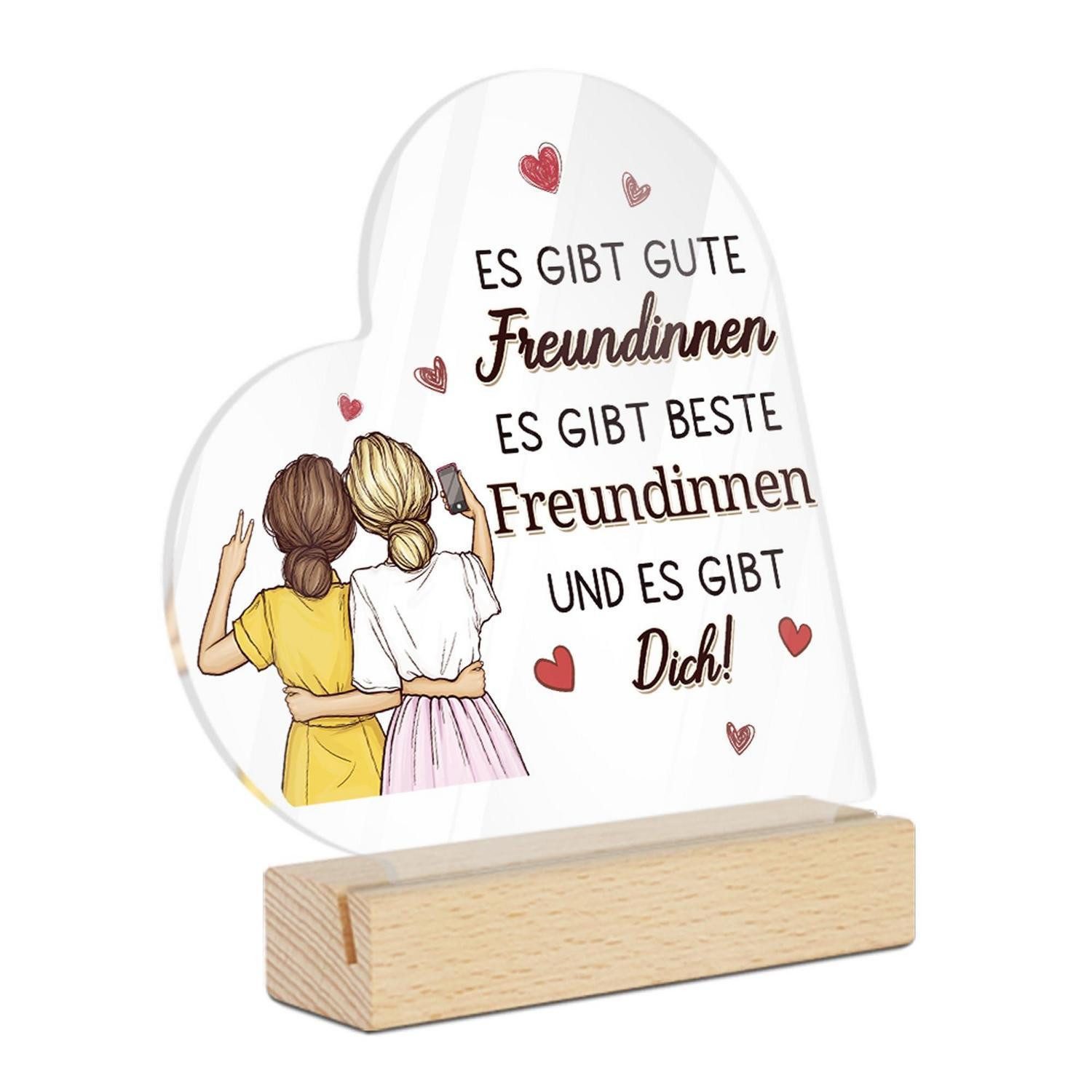 LuxusKollektion Acrylglasbild Tischdeko Acryl Freundschaft Spruch Beste Freundin Geschenk, (1 St)
