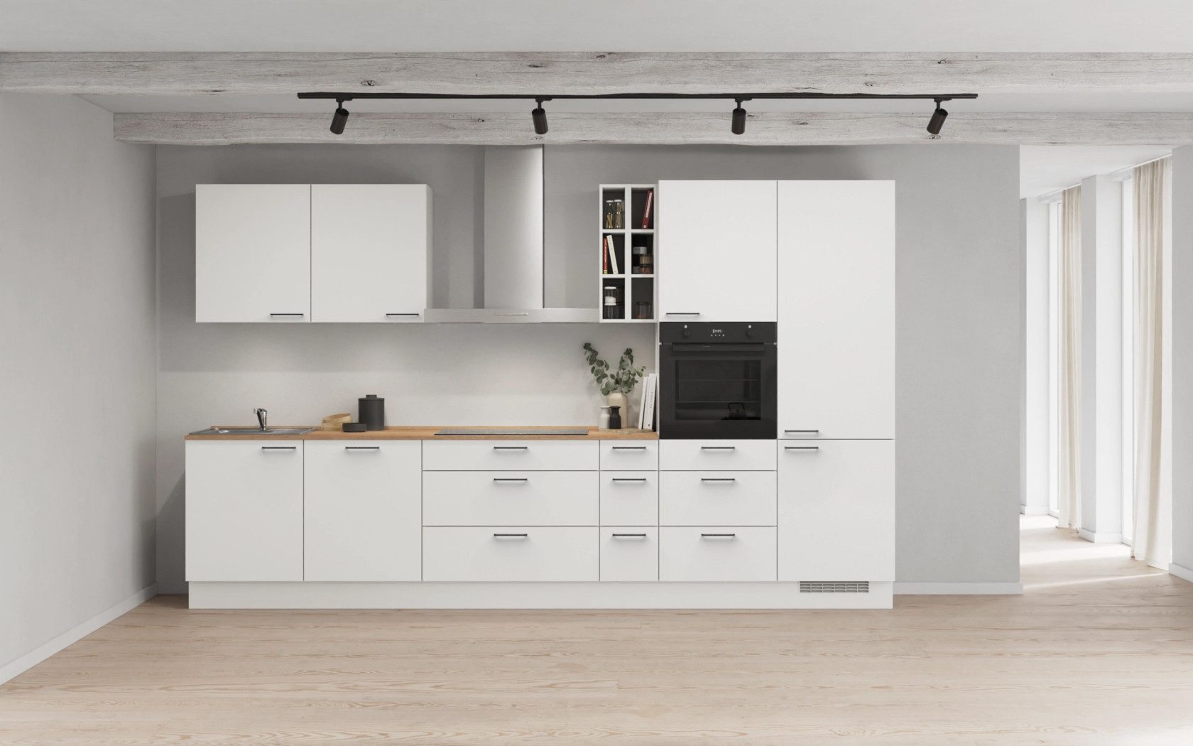 nobilia® Küchenzeile Molte, individuell anpassbar, gratis Küchenplanung mit Profis, (Breite 360 cm), vormontiert, wahlw. mit E-Geräten, inkl. Lieferung