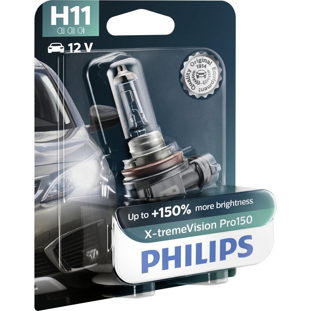 Philips Philips X-tremeVision H11 Halogen V KFZ-Ersatzleuchte 12362XVPB1 W Leuchtmittel 12 55
