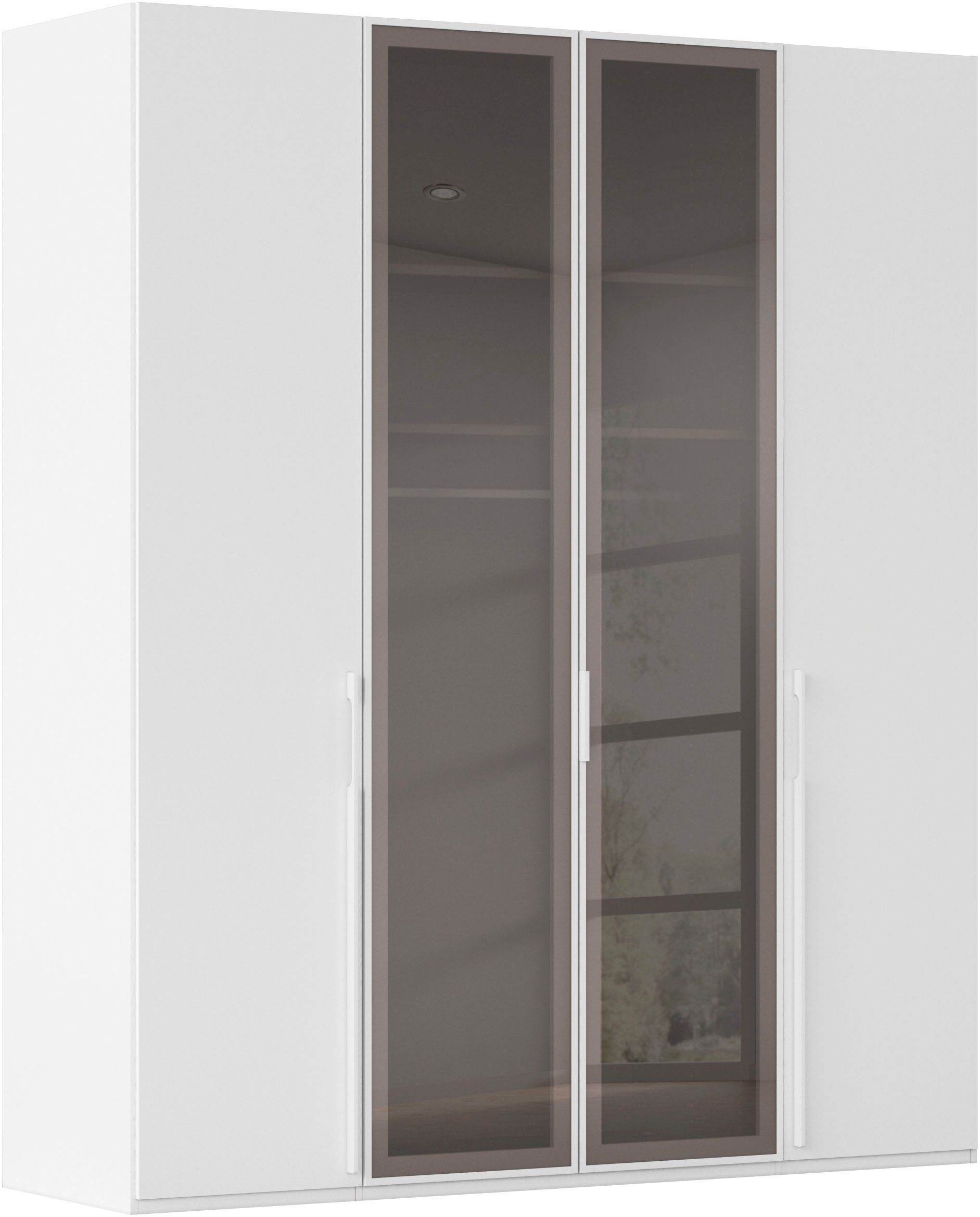 rauch Drehtürenschrank Schrank Garderobe SKAT SHINE Breiten 151/201/251/301cm, Höhe 223/235cm (3 verschiedene Ausstattungen BASIC/CLASSIC/PREMIUM (inkl. SOFT-CLOSE) edle Schrankfront mittig hochwertige Glasrahmentüren MADE IN GERMANY