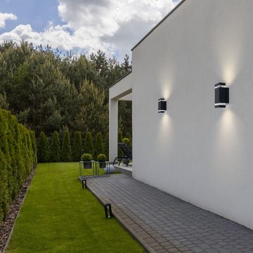 Kanlux Außen-Wandleuchte, Leuchtmittel nicht inklusive, 2er Set Outdoor Fassaden Strahler Garten Haus Tür Leuchte UP Down