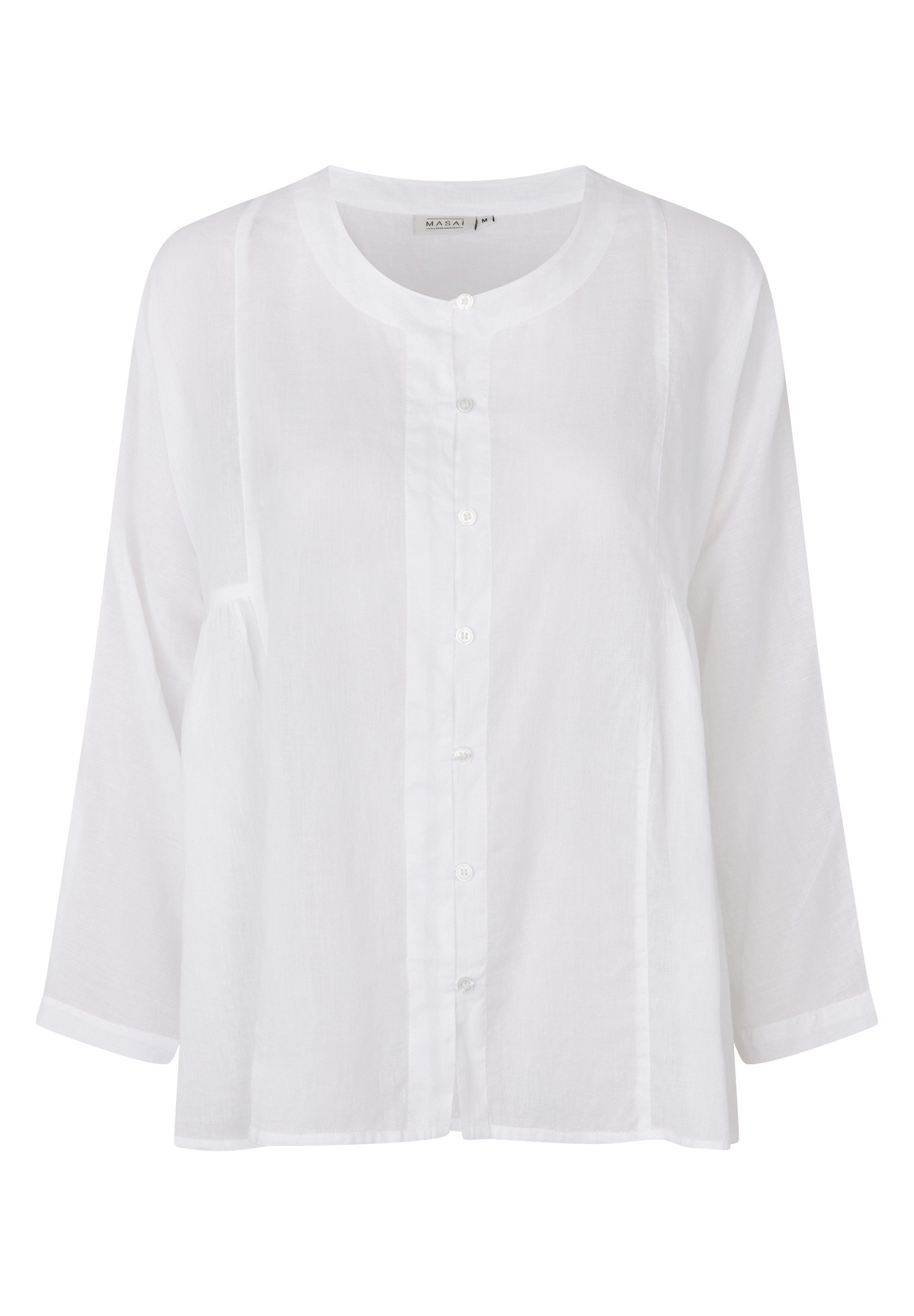 Masai 3/4-Arm-Shirt MaIanelle Fallen an den Seiten, weiche gestrickte Baumwolle