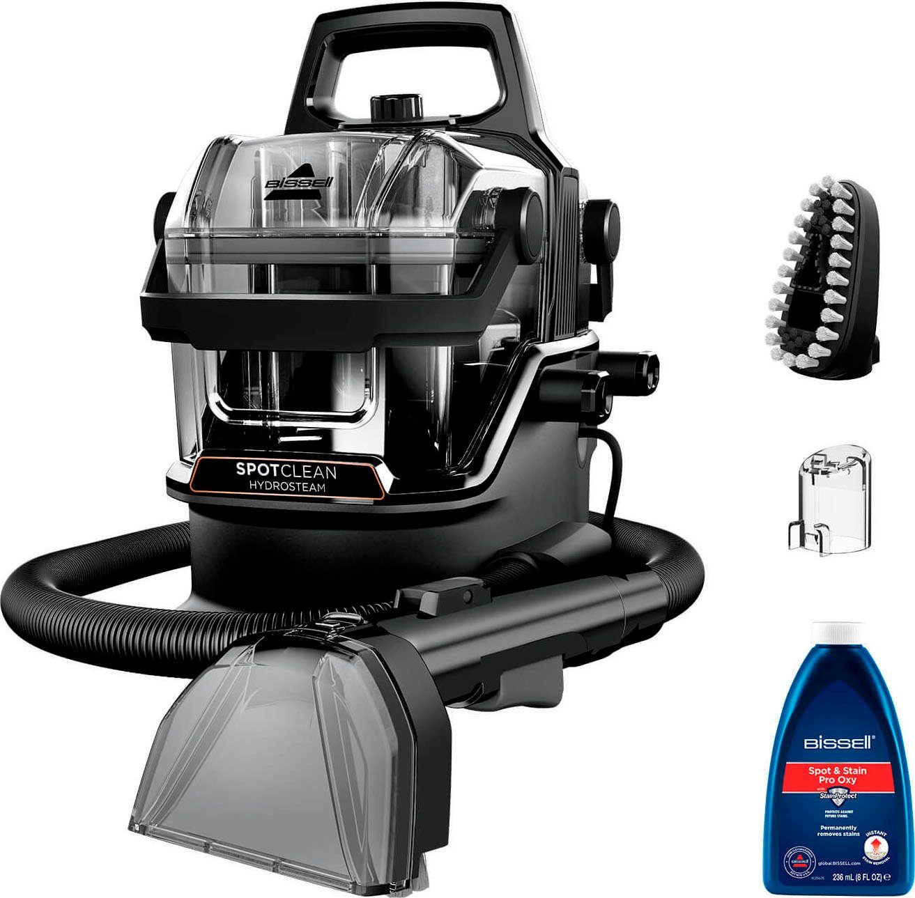 Bissell Wasch-Sauger SpotClean® HydroSteam™ Select Fleckenreiniger, mit Dampf, Dual-Tank, 1000 W, beutellos, 15kPa, reinigt Flecken auf Teppich, Polster,Treppe, Autositz, Fliese