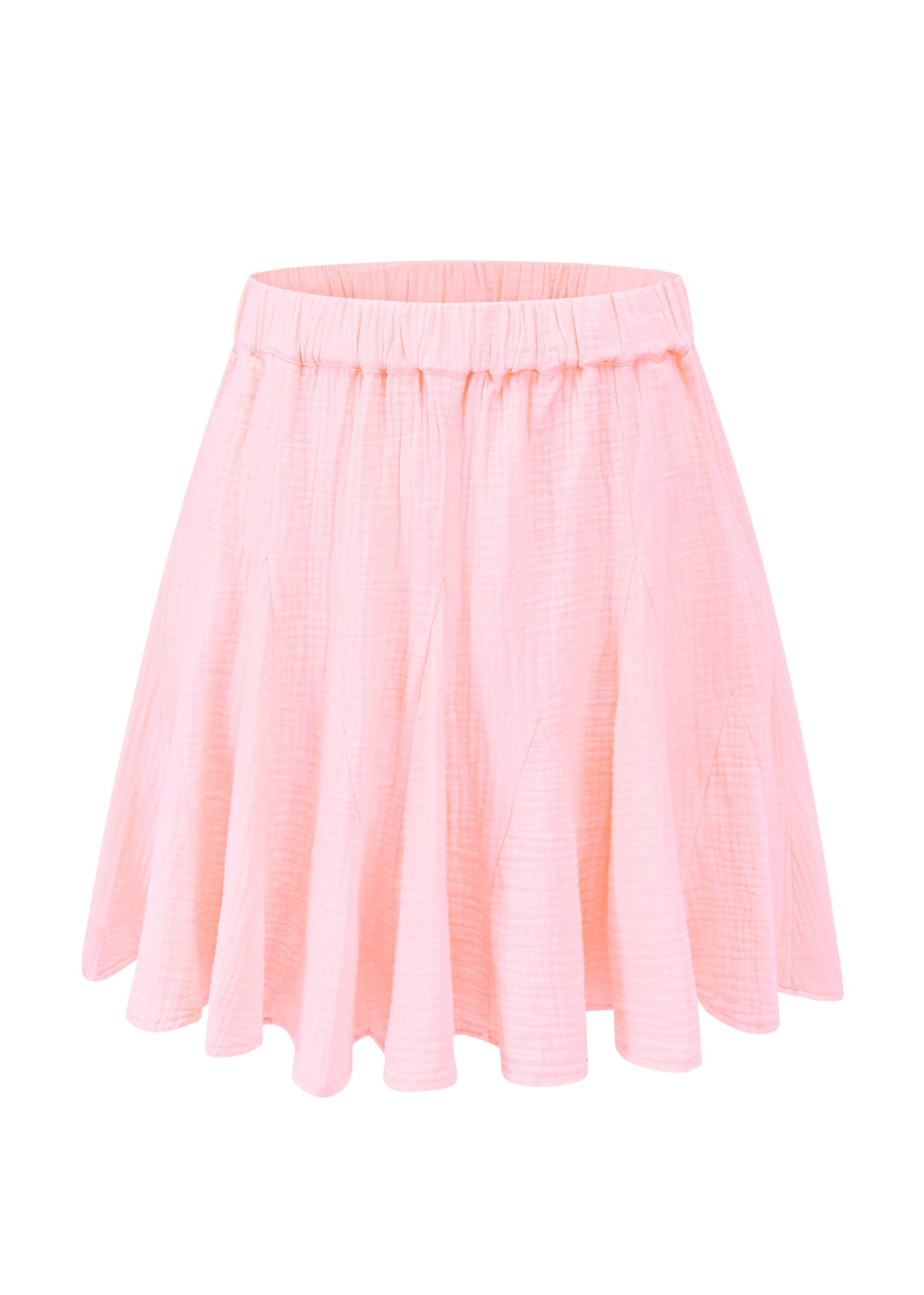 SASSYCLASSY A-Linien-Rock Musselin Rock mit Godet-Falten für Damen Rock aus günstig online kaufen