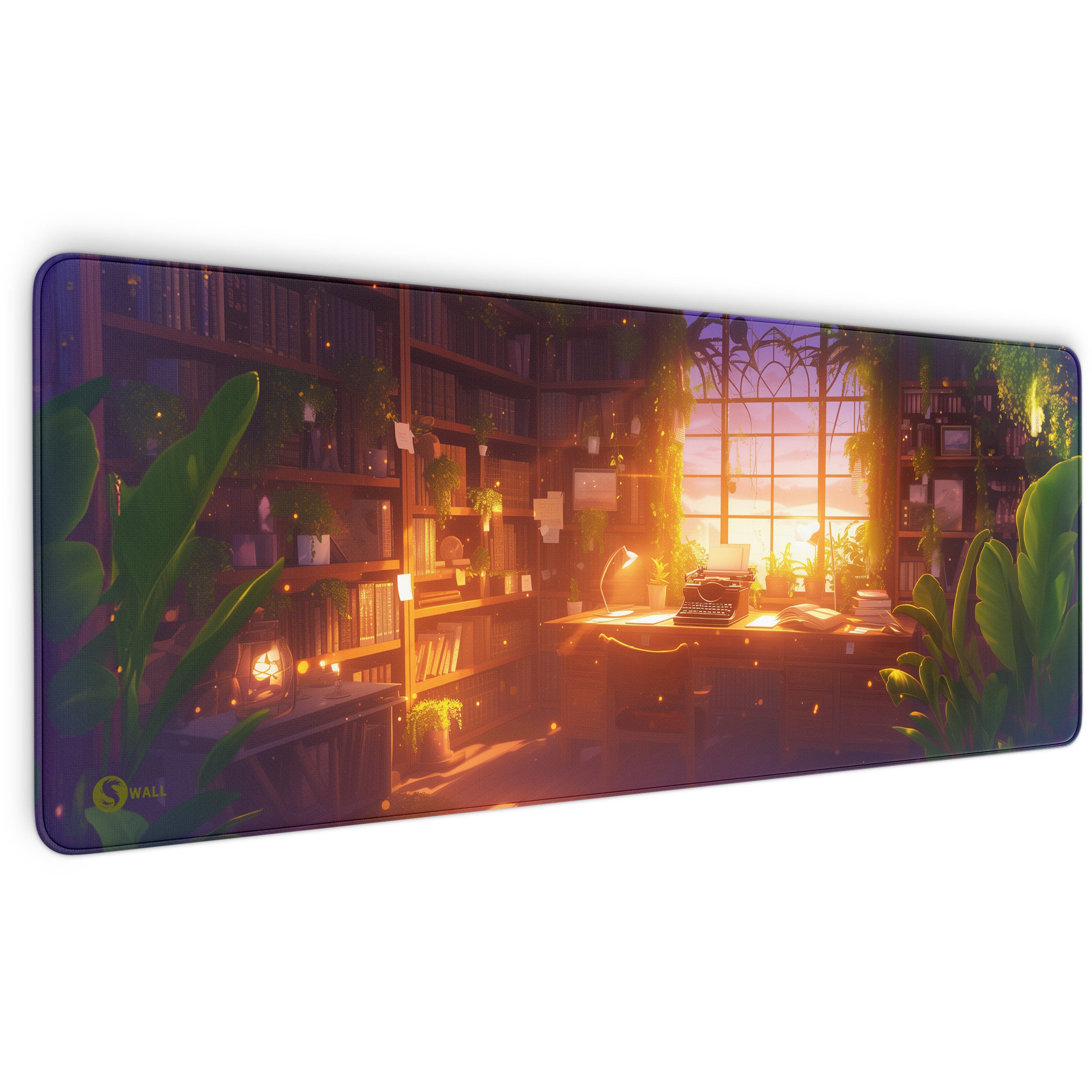 Sunnywall Gaming Mauspad Premium XXL - 4 mm Dicke inkl. Wallpaper (Mauspad: LoFi Study Room), Ultra-Glatte Oberfläche, vernähte Ränder, rutschfest, langlebig