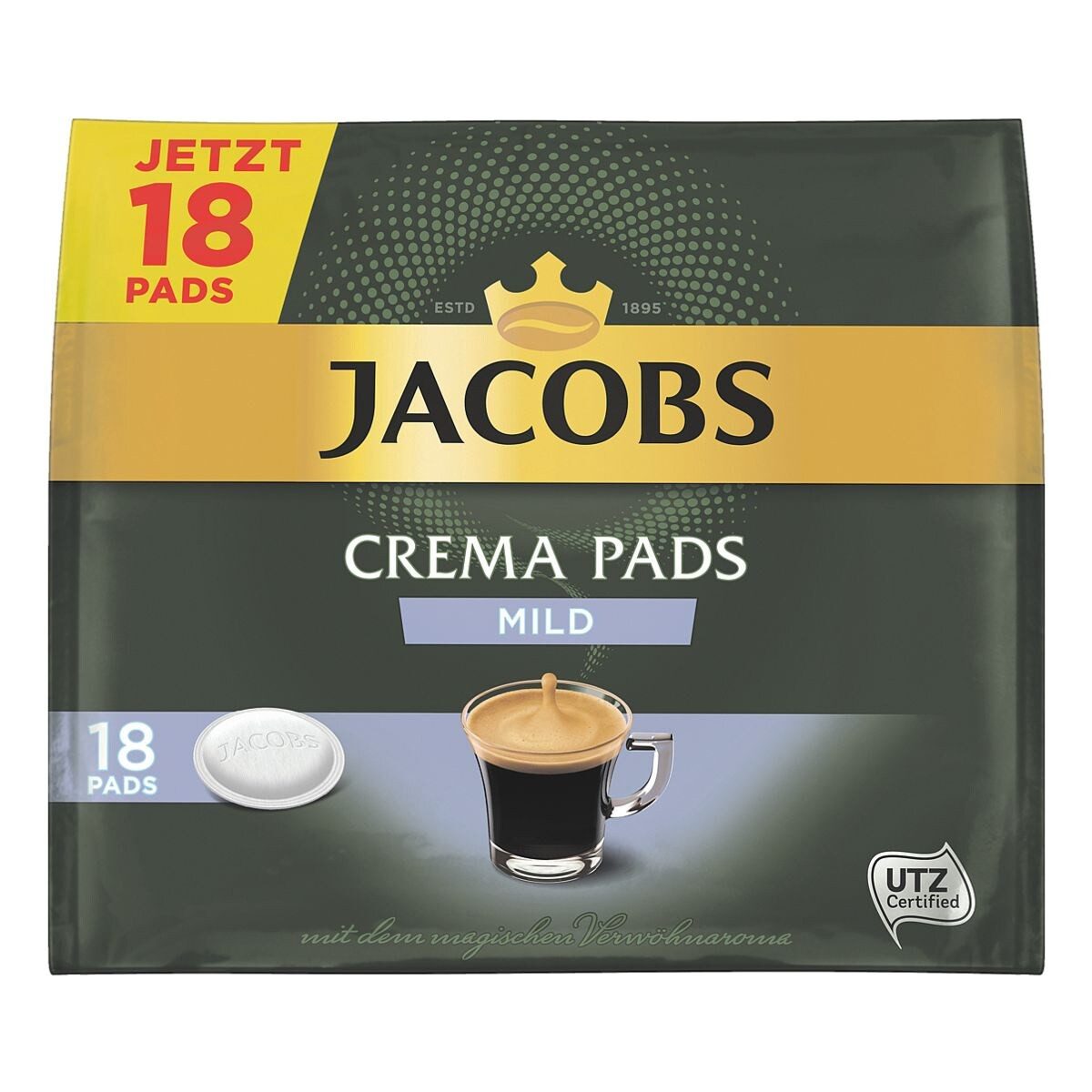 JACOBS Kaffee Crema Mild, 18 Pads