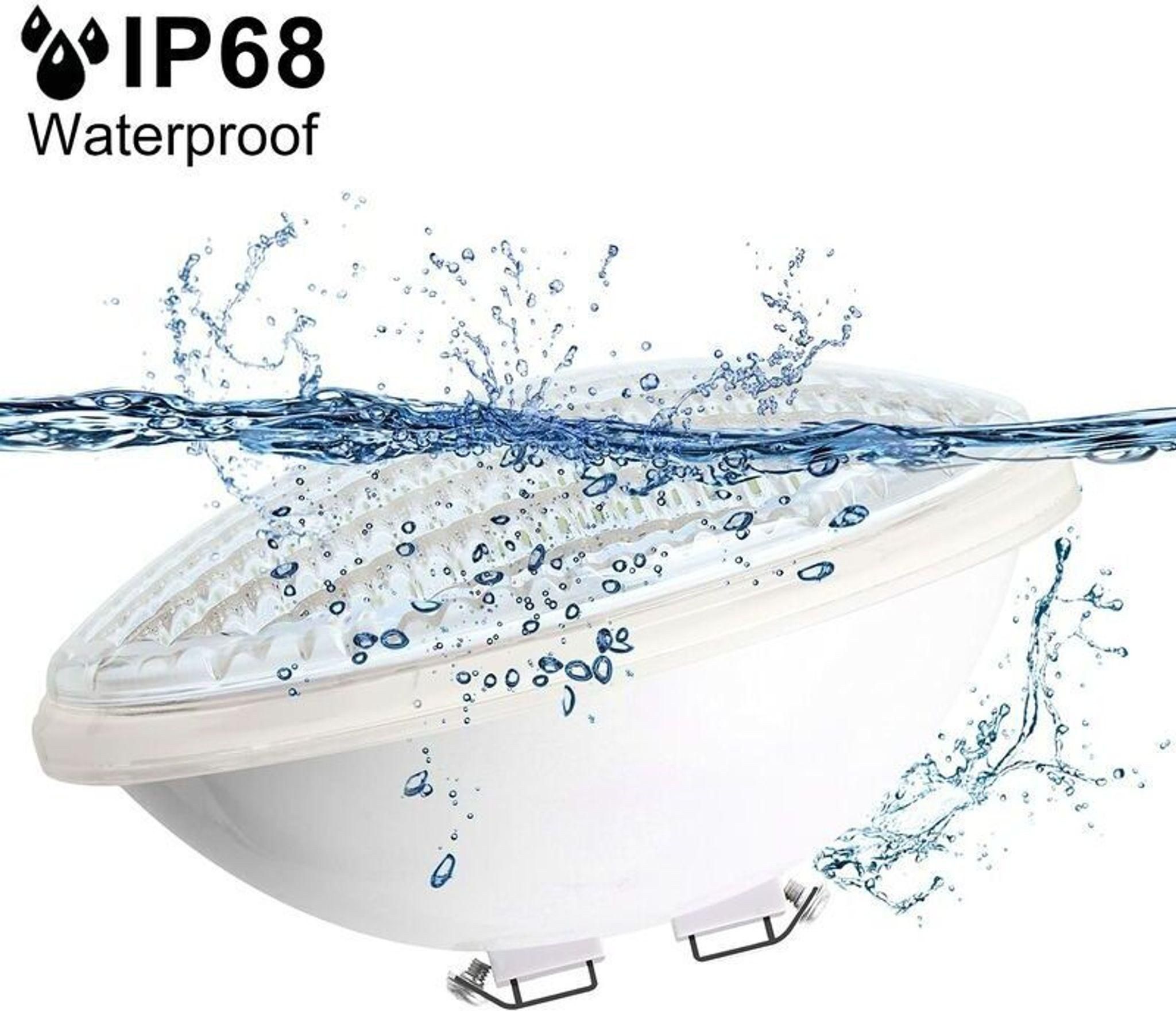 FELIXLEO Pool-Lampe LED Poolleuchte PAR56 12W RGBW IP68 wasserdicht mit Fernbedienung