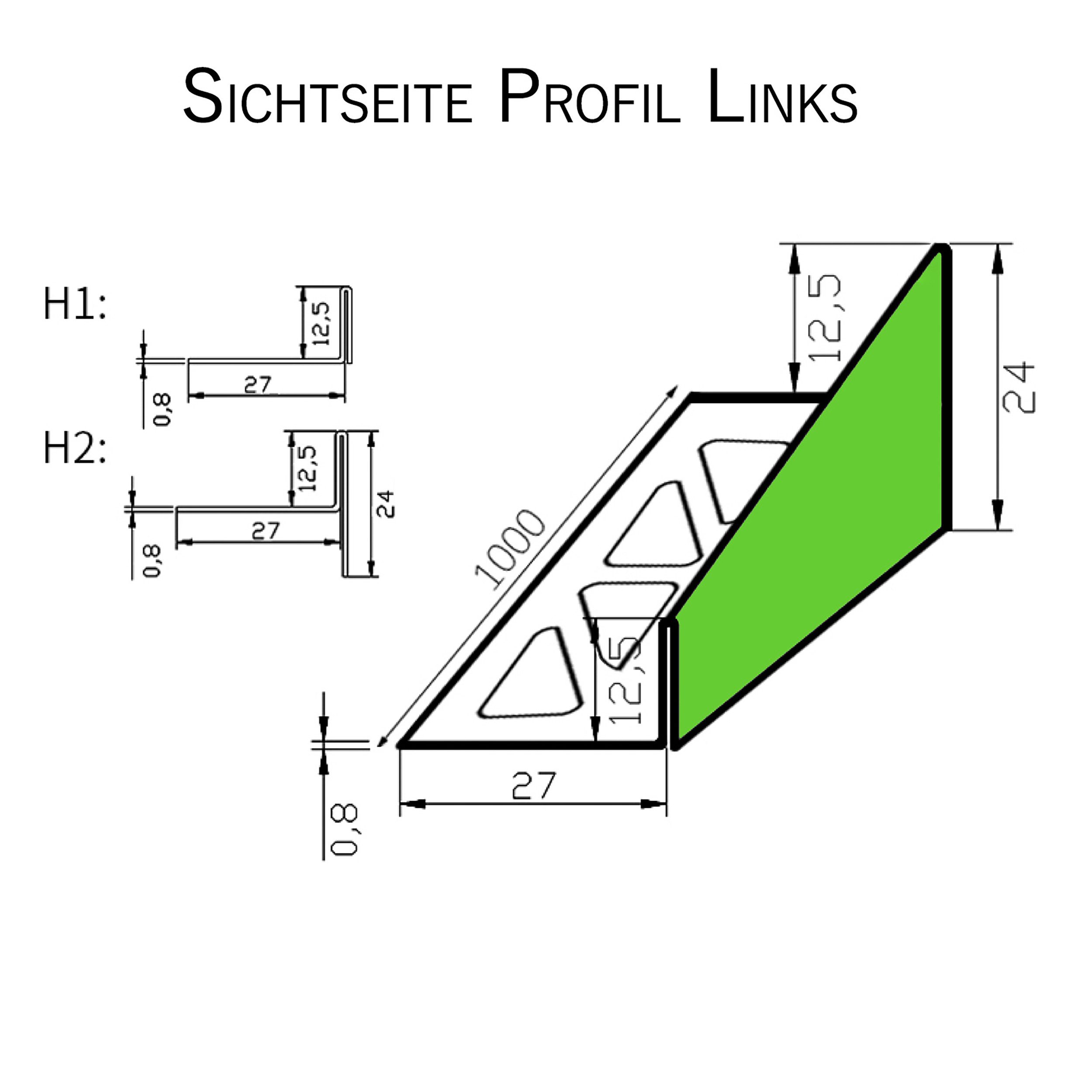 tktrading24 Abschlussprofil Edelstahl Keilprofil gebürstet 12mm Gefälleprofil für begehbare Dusche – Bild 2 von 4