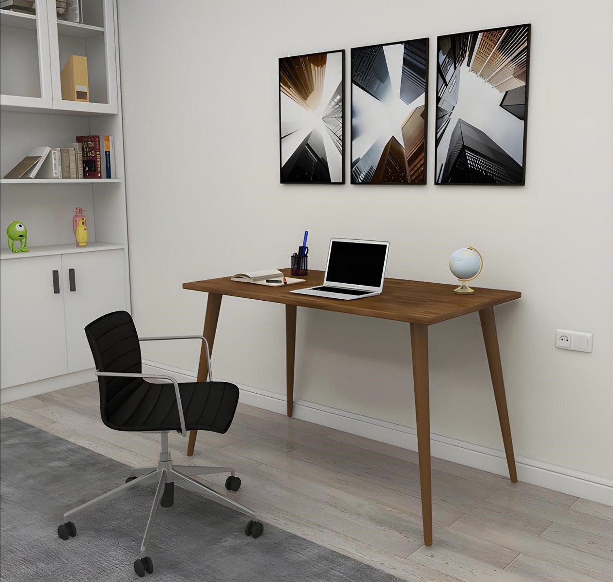 Xlmoebel Schreibtisch Dunkelbrauner Loft-Tisch – Robuste Designer-Möbel für Büros (Packung, 1-St), Made in Europa