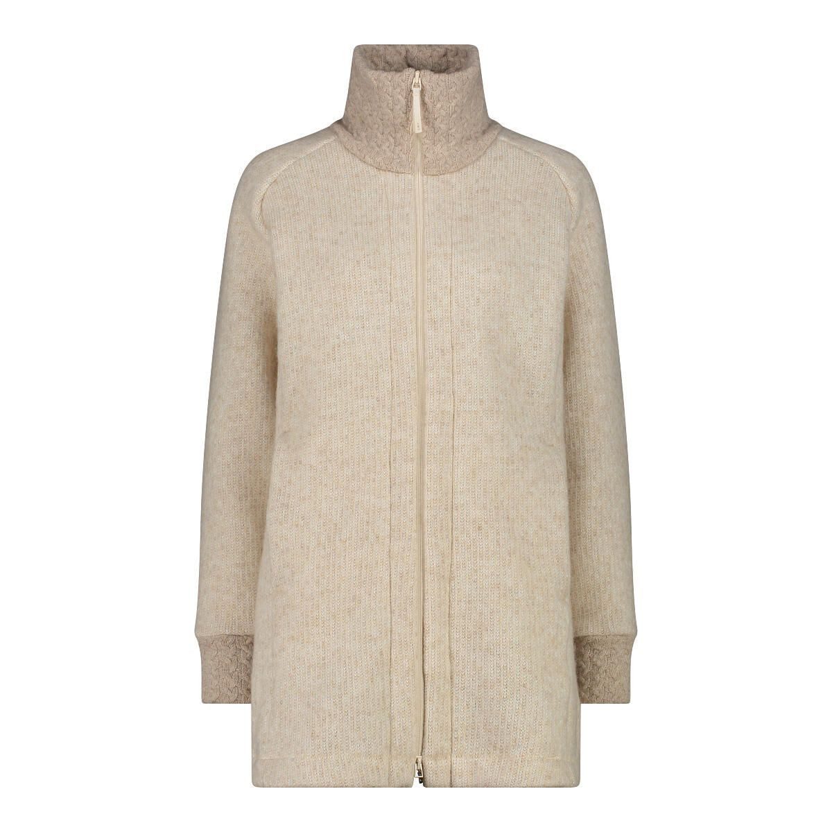 CMP Kapuzenstrickjacke Woman Long Jacket Moderne Stiljacke aus recyceltem Wooltech-Material, mit