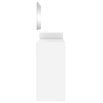 vidaXL Schminktisch 3-tlg Schminktisch-Set Beautytisch Kosmetiktisch Weiß Spanplatte