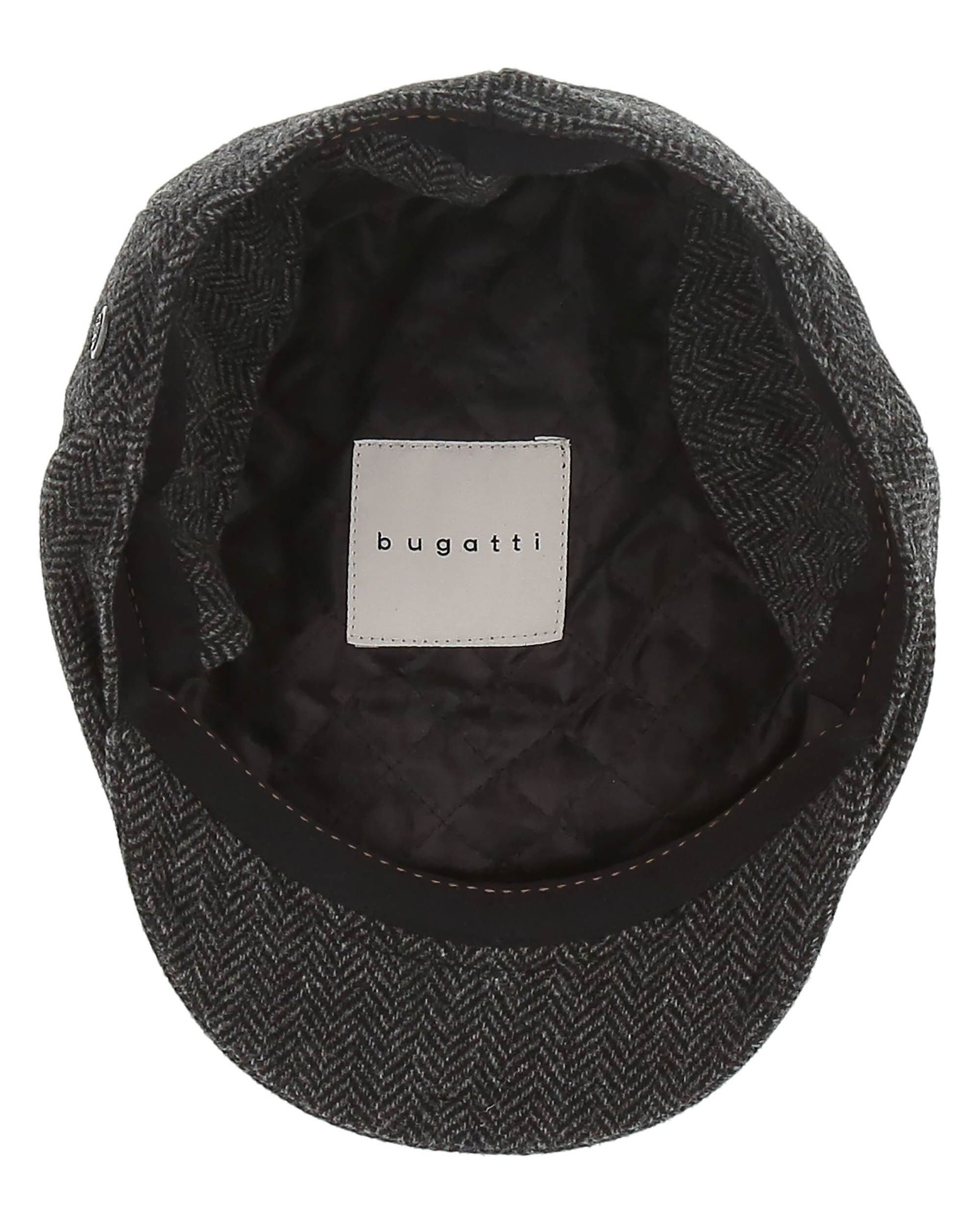 bugatti Flatcap Flat (1-St) charcoal Cap Woll