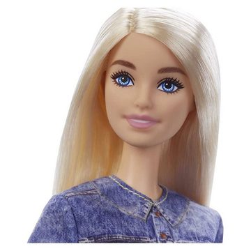 Mattel® Anziehpuppe Mattel GXT03 - Barbie - Big City Big Dreams - "Bühne Frei für große Träume" Malibu Puppe mit Jacke, Rock und Zubehörteilen, 30 cm