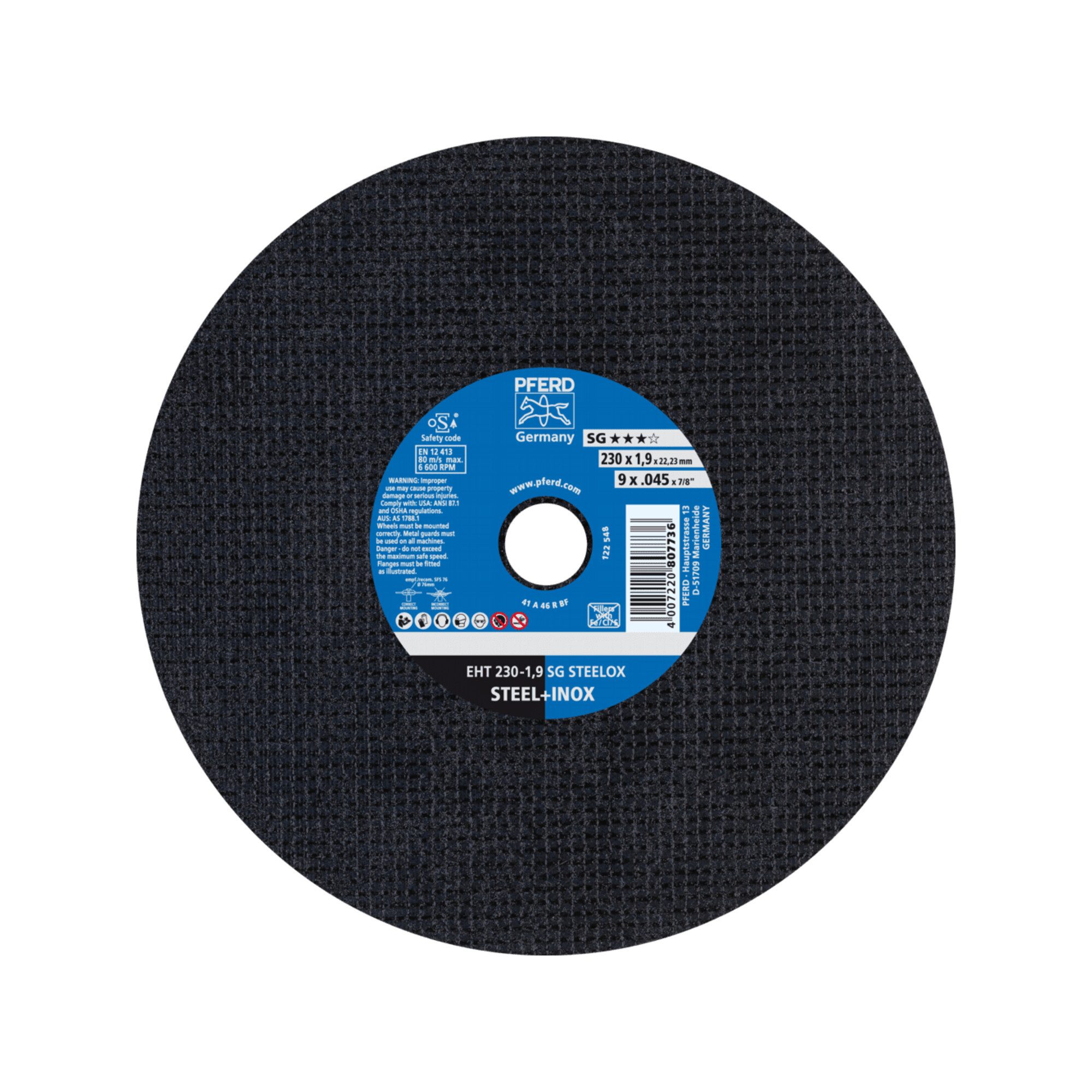 Pferd Trennscheibe PFERD TOOLS Trennscheibe EHT 230x1,9x22,23 mm gerade Leistungslinie SG