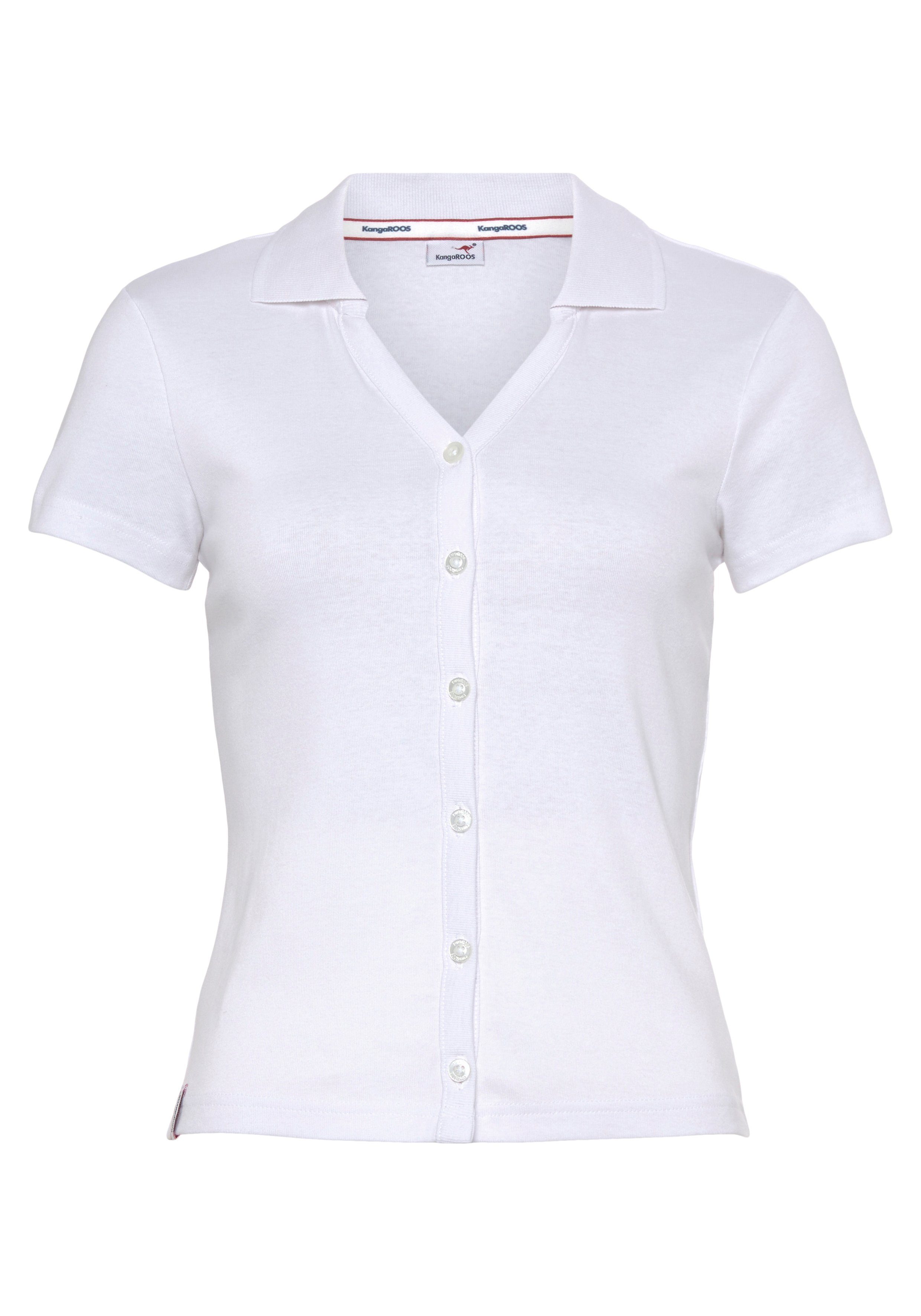 KangaROOS Poloshirt Kurzarm, figurbetonter Schnitt, aus Baumwolle