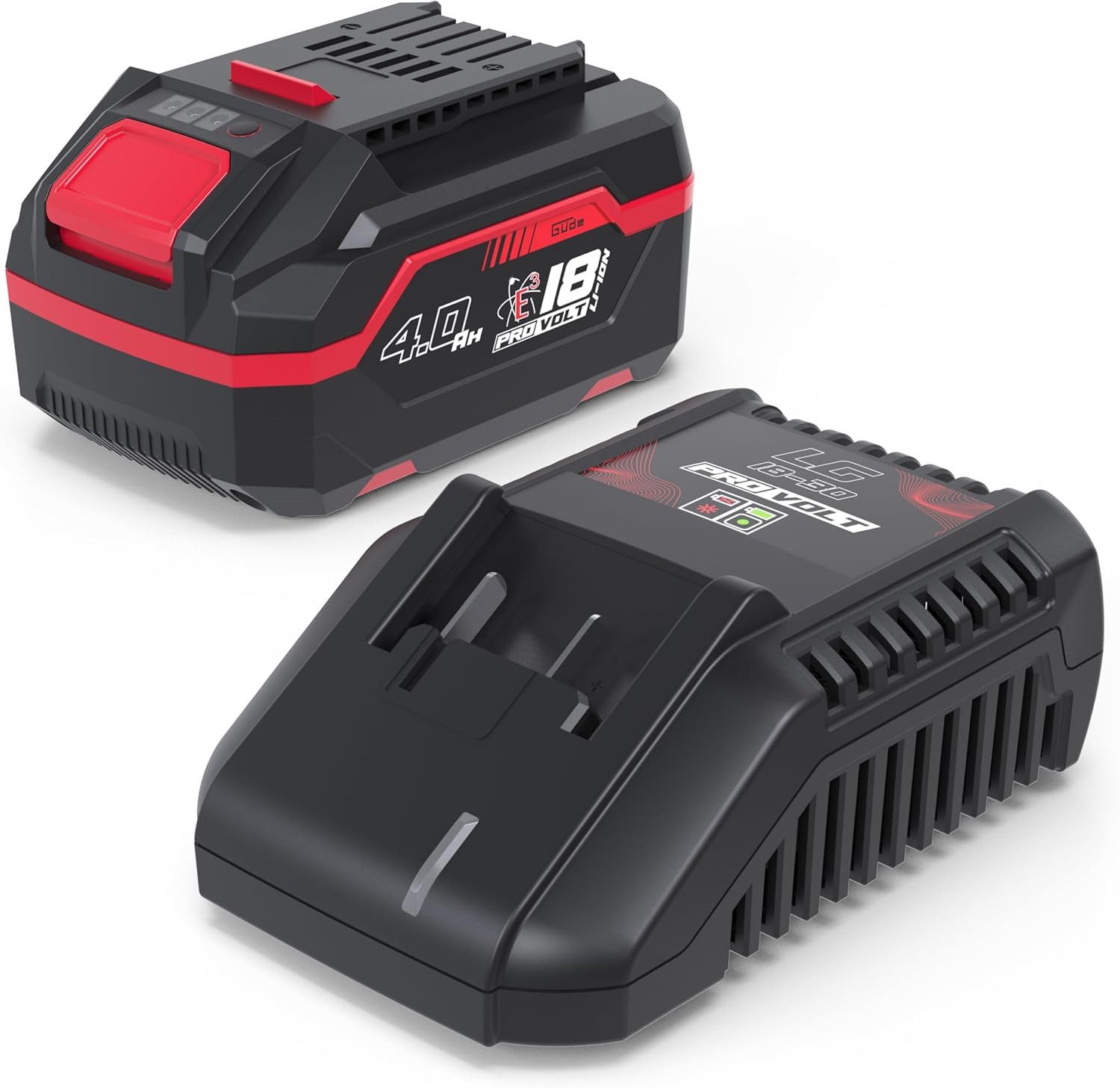 Güde Starterset System E³ Ladegerät + 18V E³ Akku 4.0 Ah LGAP 18-3040 P Akku Starter-Set