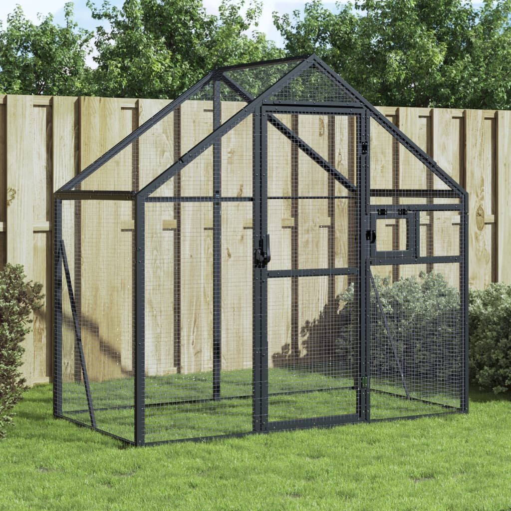 vidaXL Voliere 179 x 1 x 185 m Voliere Anthrazit 179x100x185 cm Aluminium
