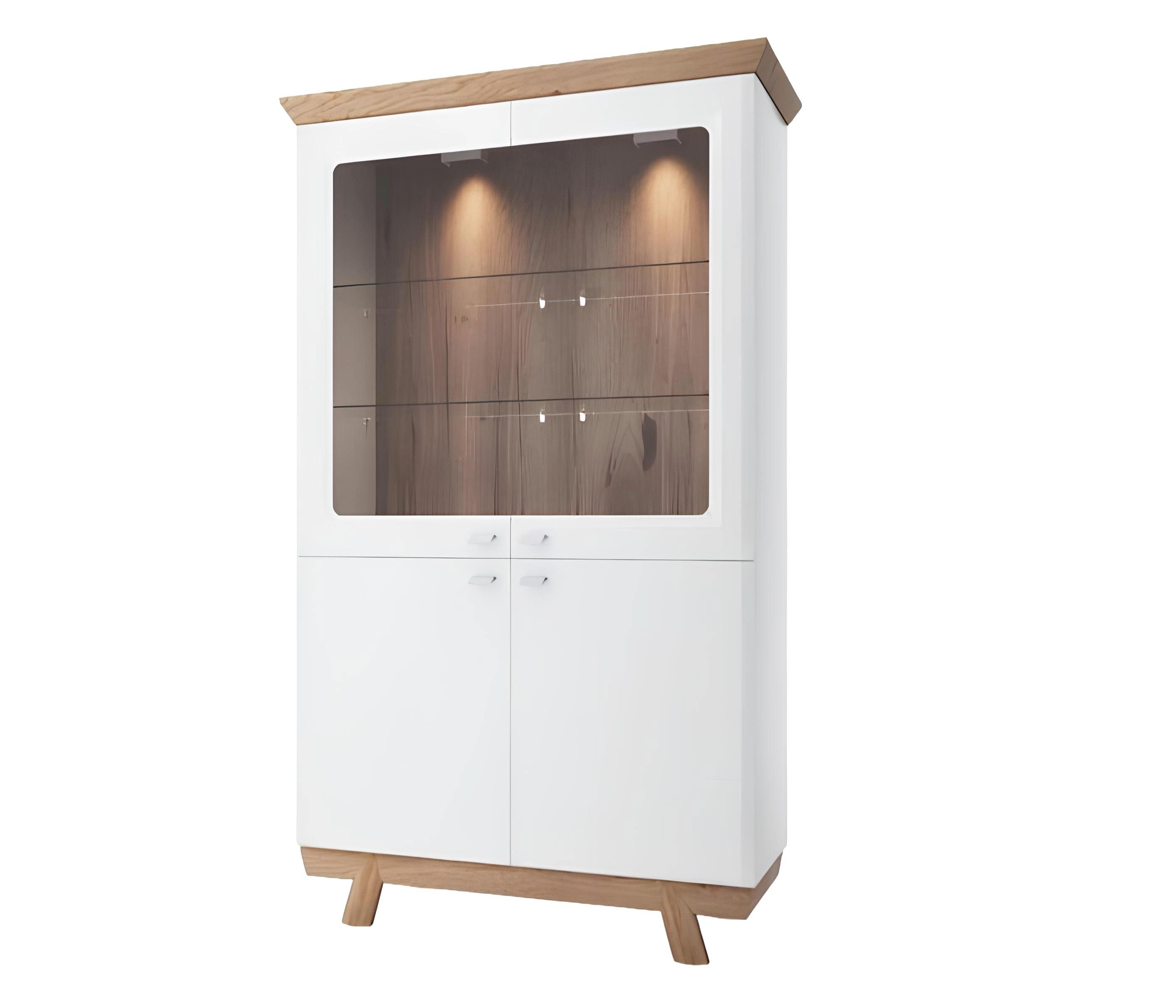 Xlmoebel Vitrine Hochwertiger Holz-Glas-Schrank mit großer Stauraumkapazität (Vitrine (TRK) Hergestellt in Europa