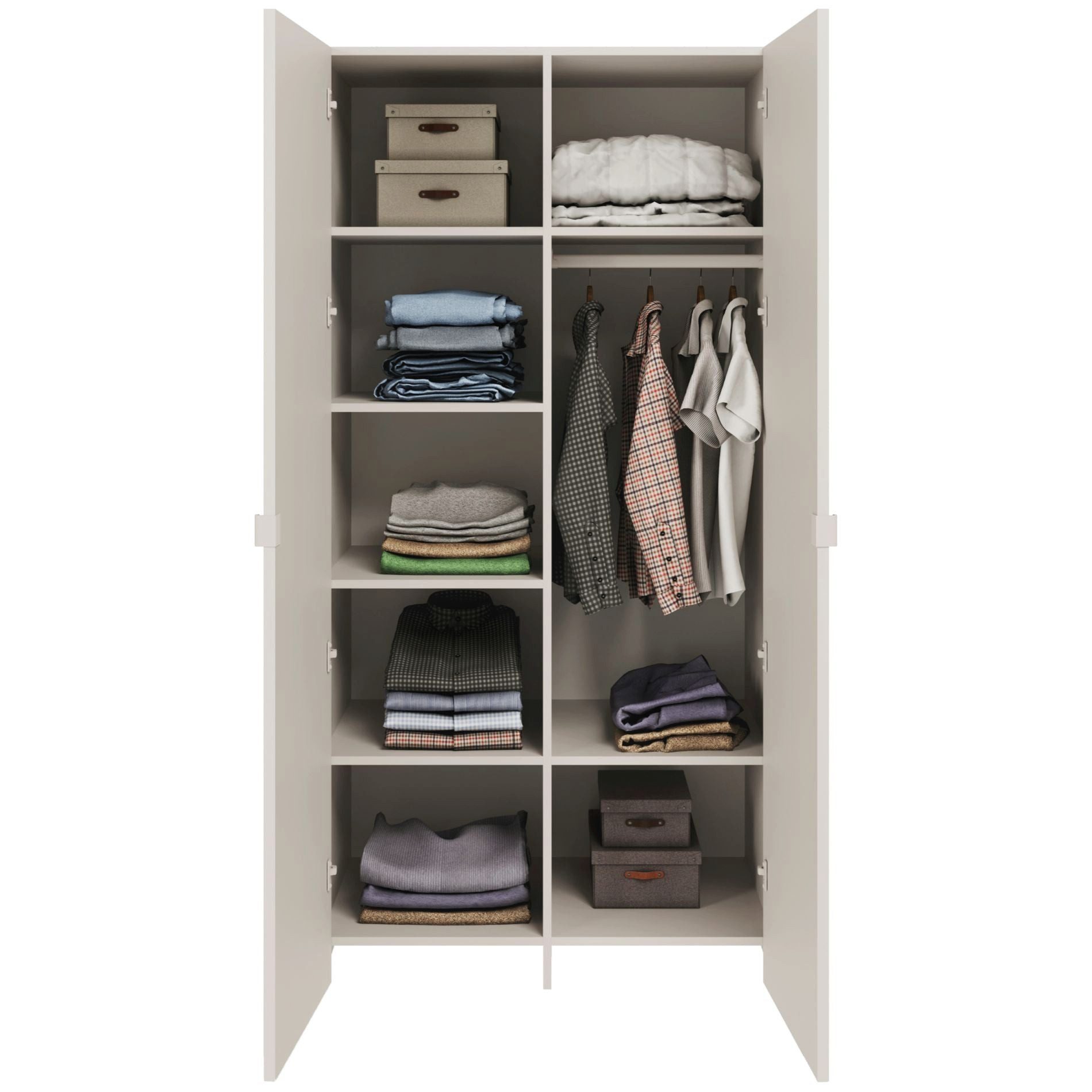 Selsey Kleiderschrank ARKADIA Schrank in Kaschmirgrau matt, mit/ohne Spiegel, 100 oder 150 cm