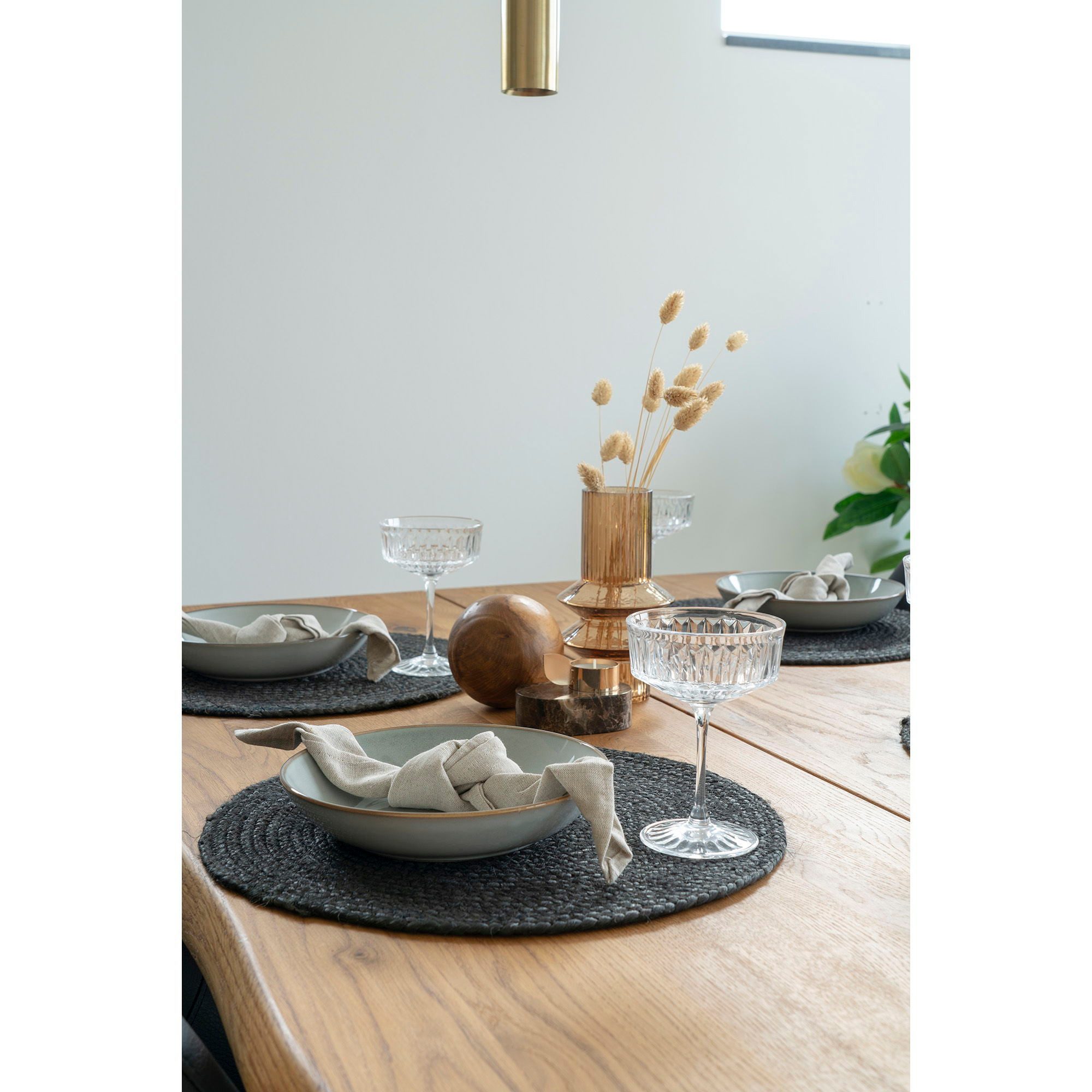 tinkaro Tischelement Tischset Bombay, 4er-Set Jute Dunkelgrau (1-St)