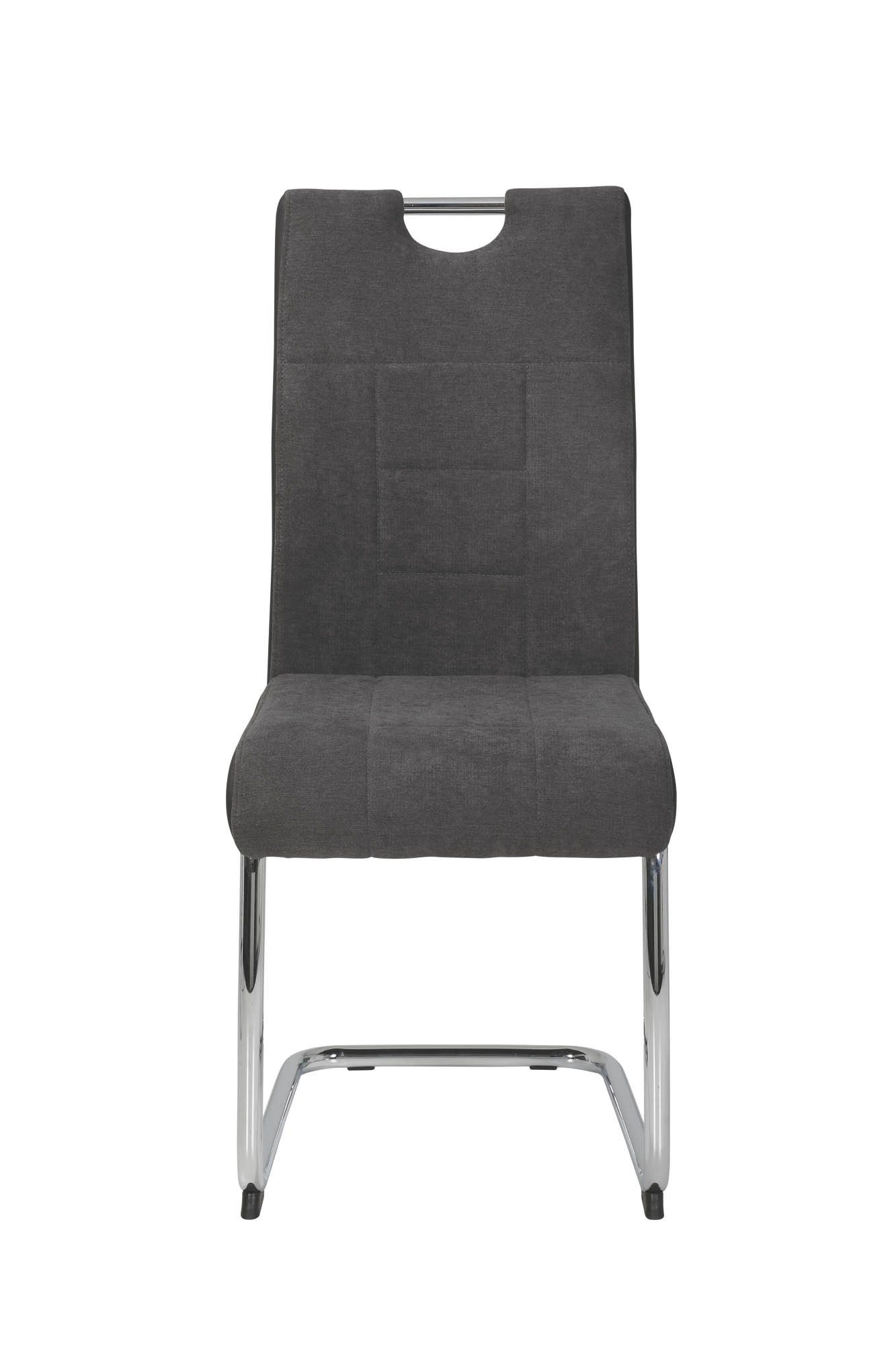 freiraum Freischwinger Alvera S (4 St), Alvera" Webstoff Grau, Metallgestell Chrom, Lehne mit Griff"