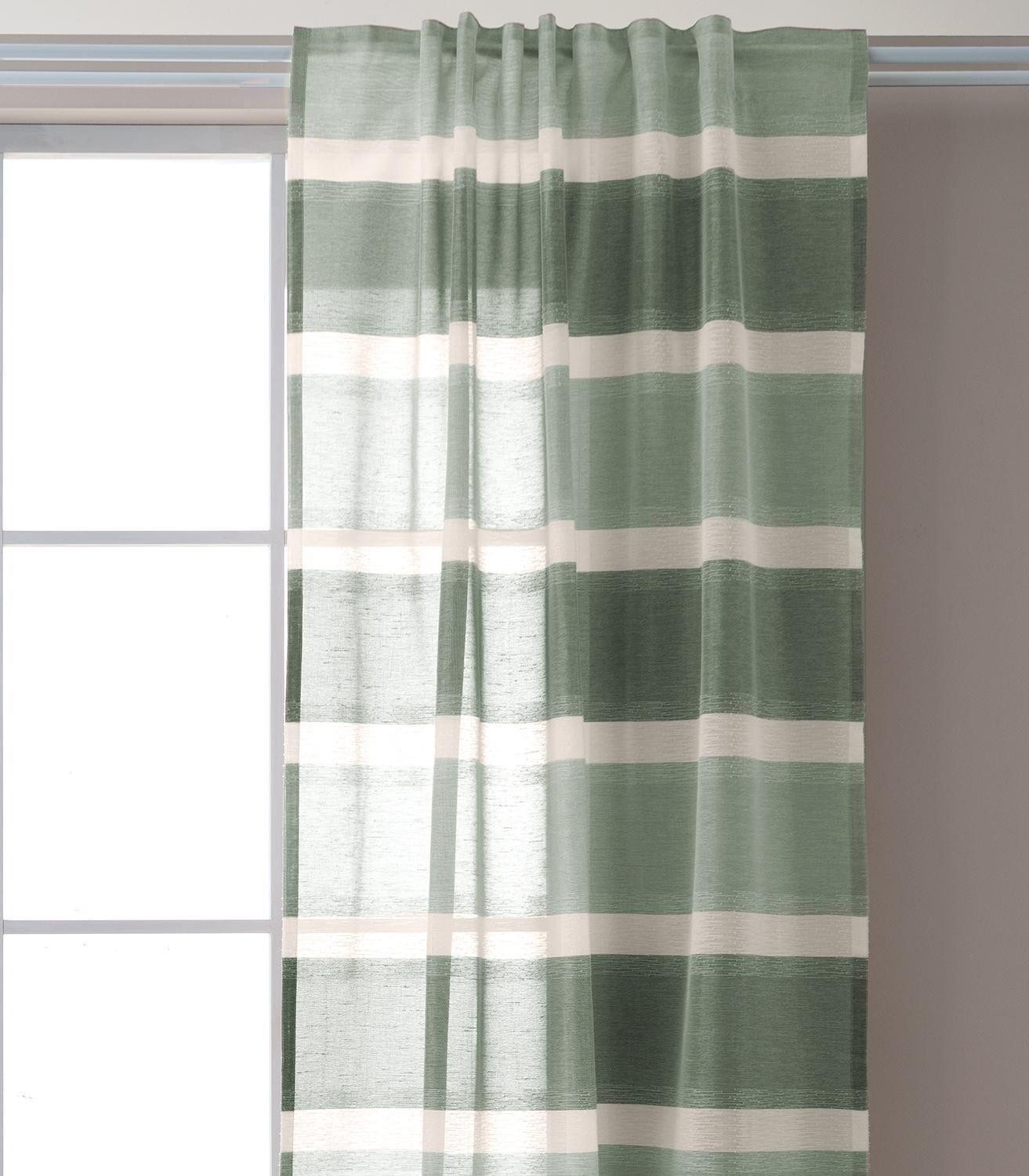 Vorhang Schlaufenschal, Eukalyptus, B 135 cm, L 245 cm, (1 St), verdeckte Schlaufen, transparent, Polyester