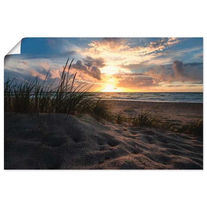 Artland Wandbild Sonnenuntergang an der Ostsee Strand (1 St) als Alubild Leinwandbild Wandaufkleber oder Poster in versch. Größen