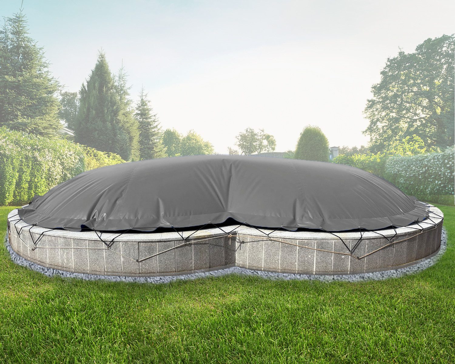 AirDeluxe Pool-Abdeckplane Aufblasbare achtform Poolabdeckung Poolplane, günstig online kaufen