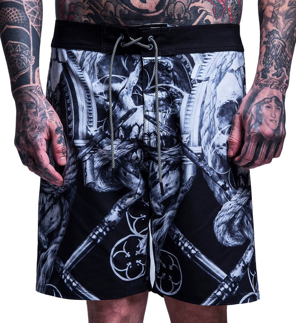 Sullen Clothing Boardshorts Oculus Tattoo Schädel Skull Badehose Schwimmhose