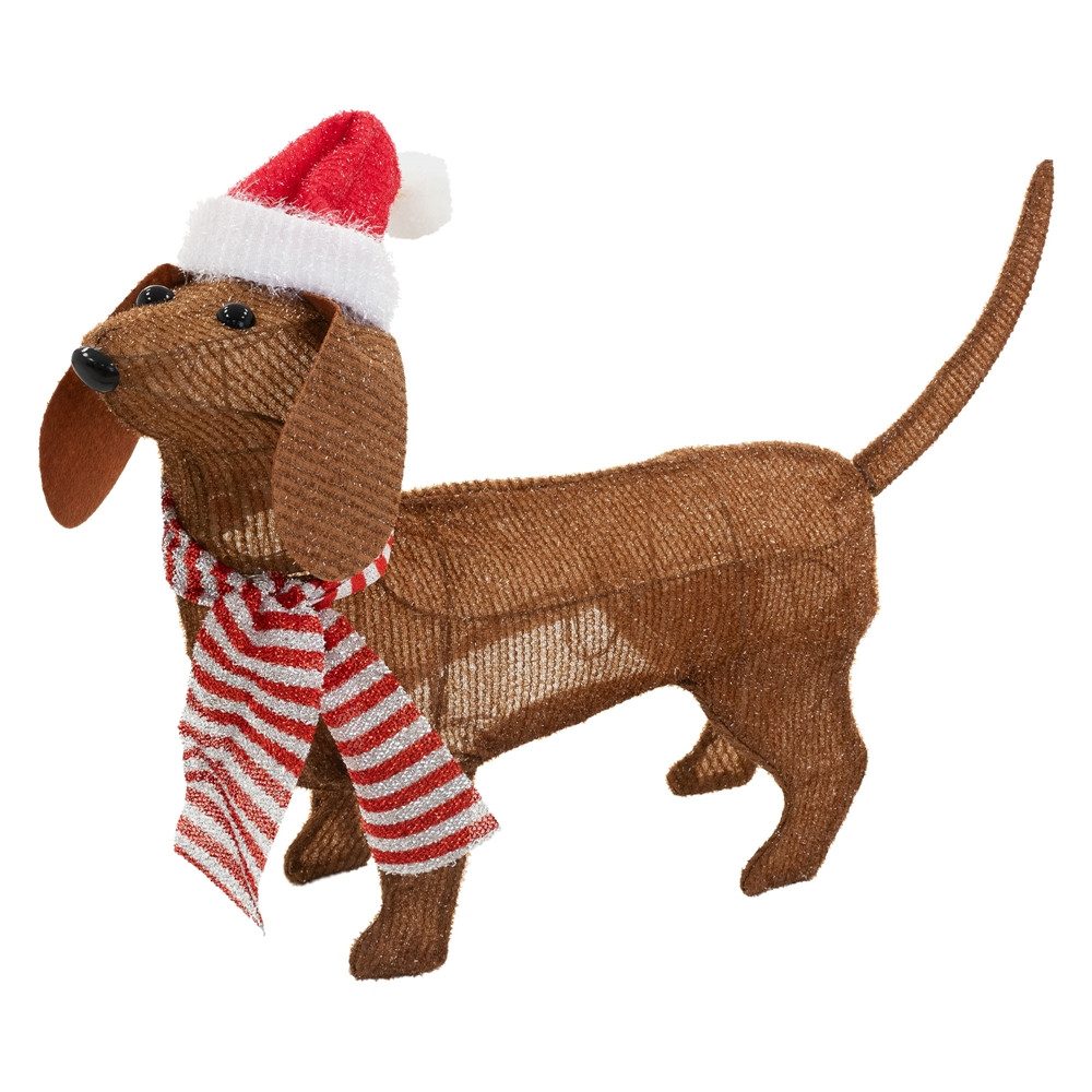 ECD Germany Weihnachtsfigur LED Weihnachten Hund Dackel Gartenfigur Hundefi günstig online kaufen