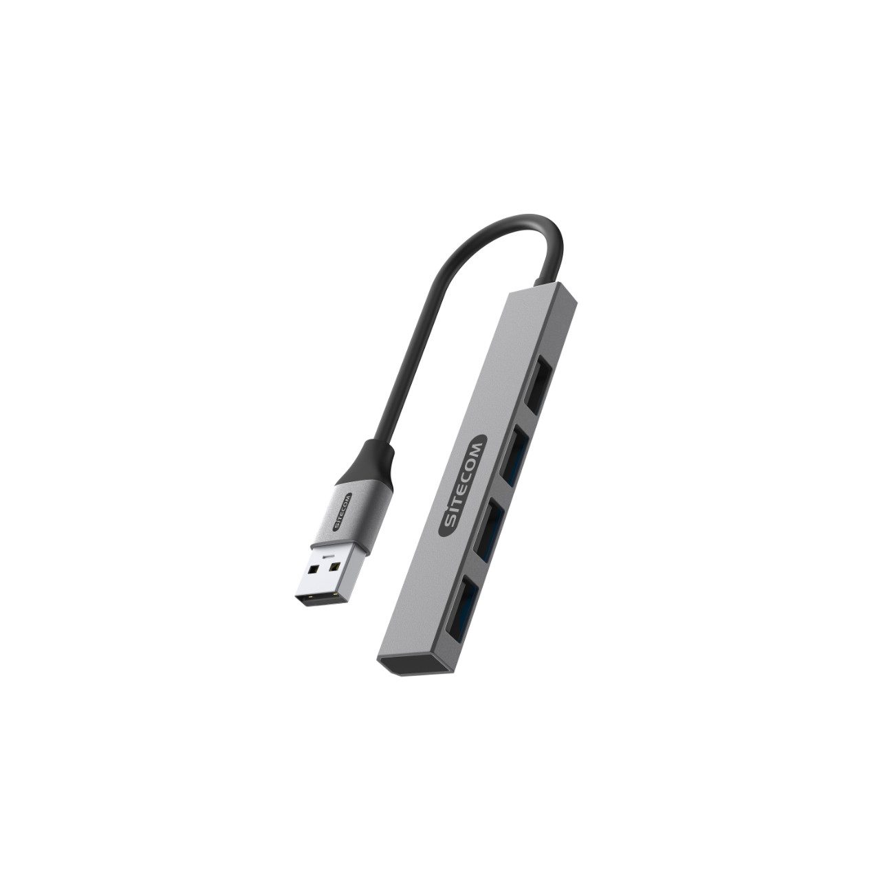 Sitecom CN-5002 Usb-адаптер USB-A zu USB-A, 6 cm, Kompakter USB-A Hub mit 4 USB-A Anschlüssen, 6 cm Kabel, Plug & Play
