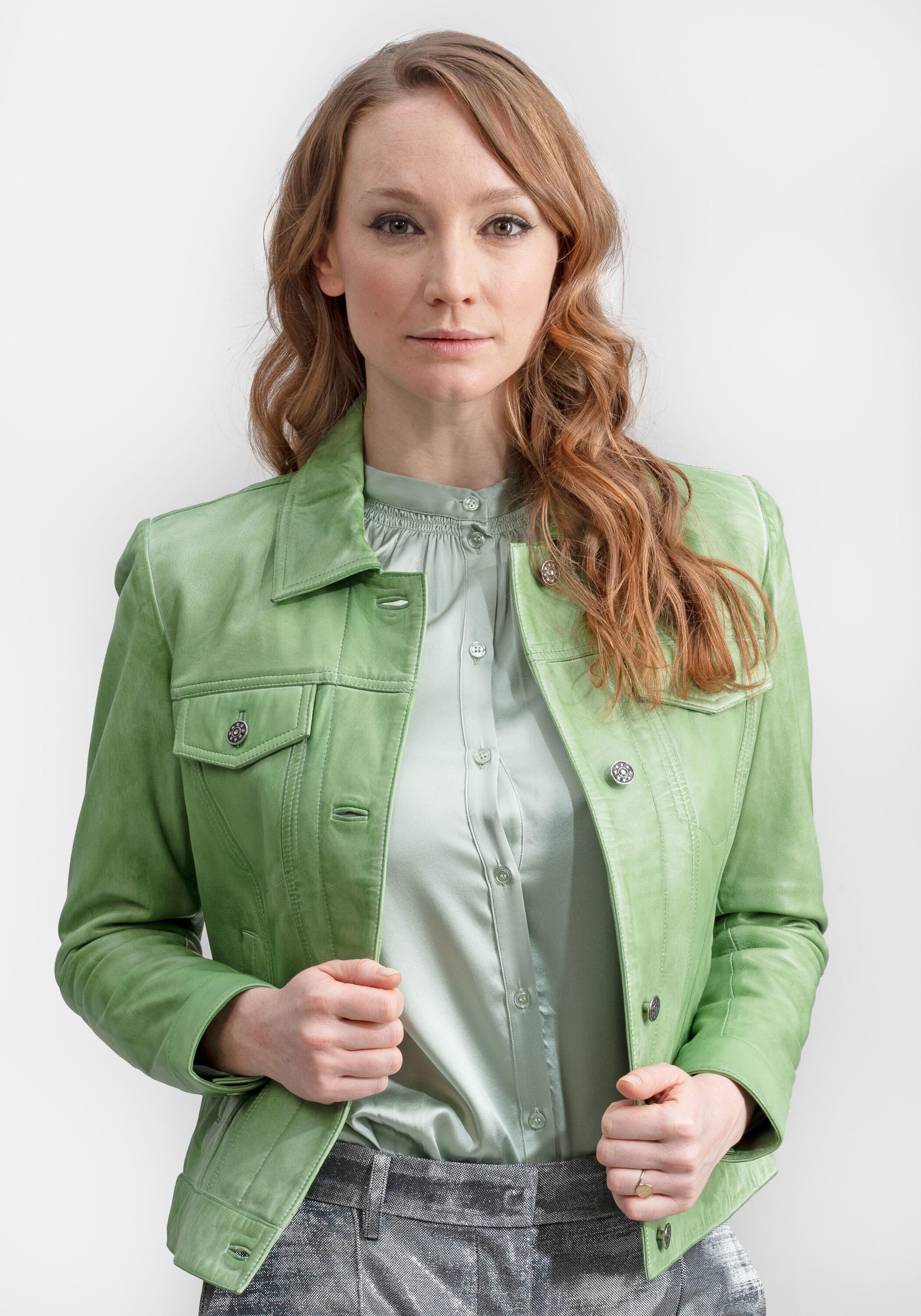 18N62 Lederjacke NEBARBADOS (1-St) in Jeansjacken-Optik aus leichtem Lammna günstig online kaufen